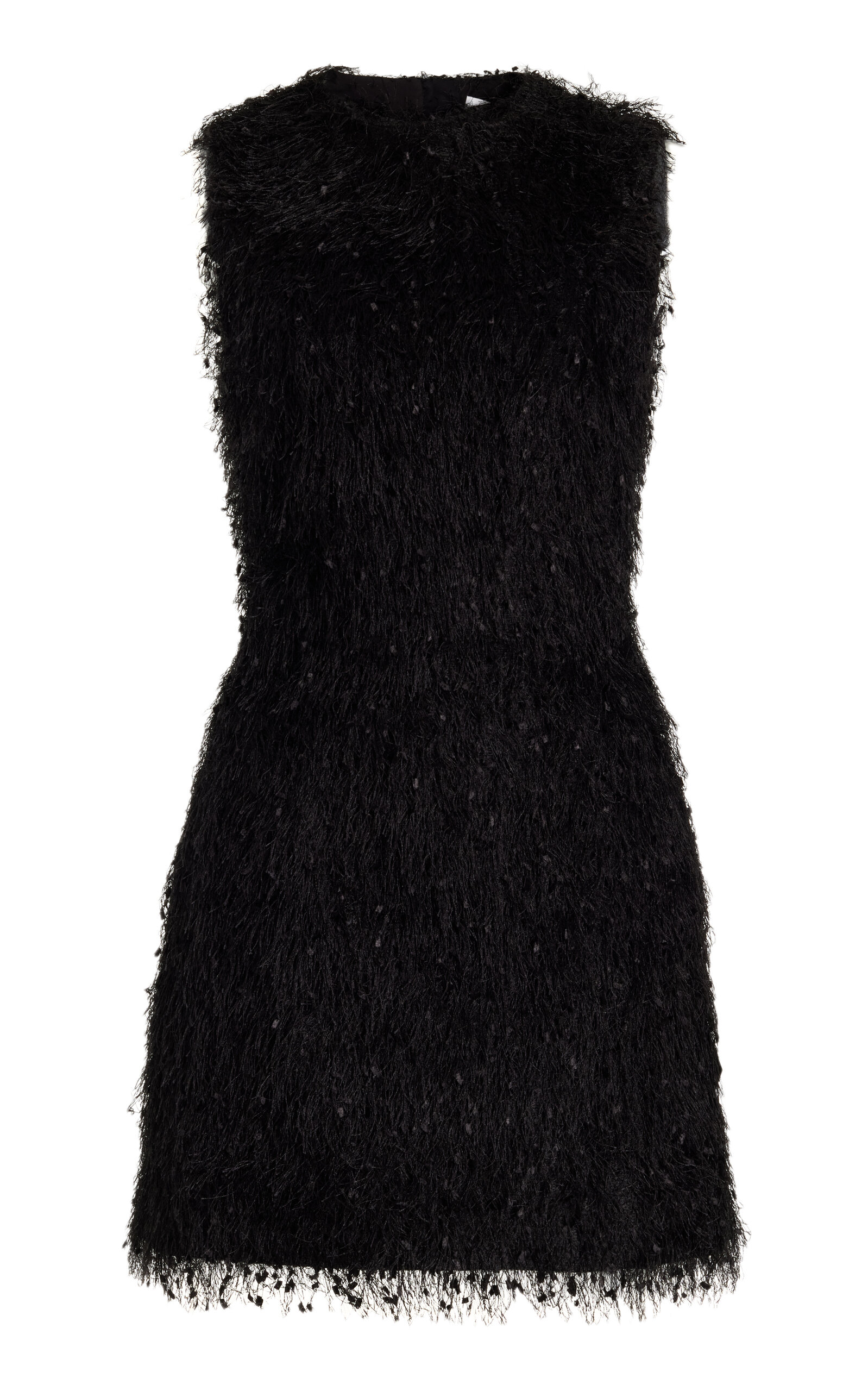 Shop Anna Quan Raven Feather-knit Mini Dress In Black