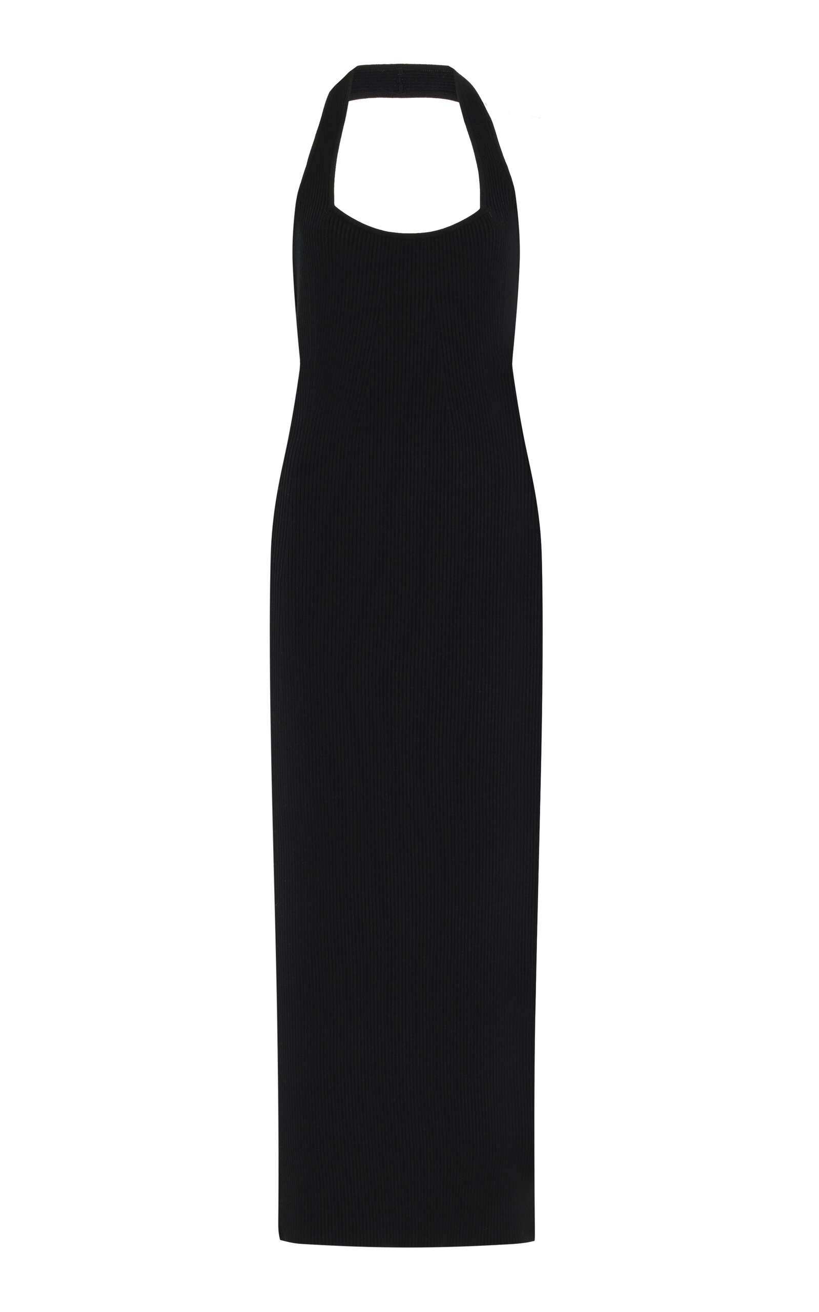 Shop Yaitte Ribbed-knit Maxi Dress In Black