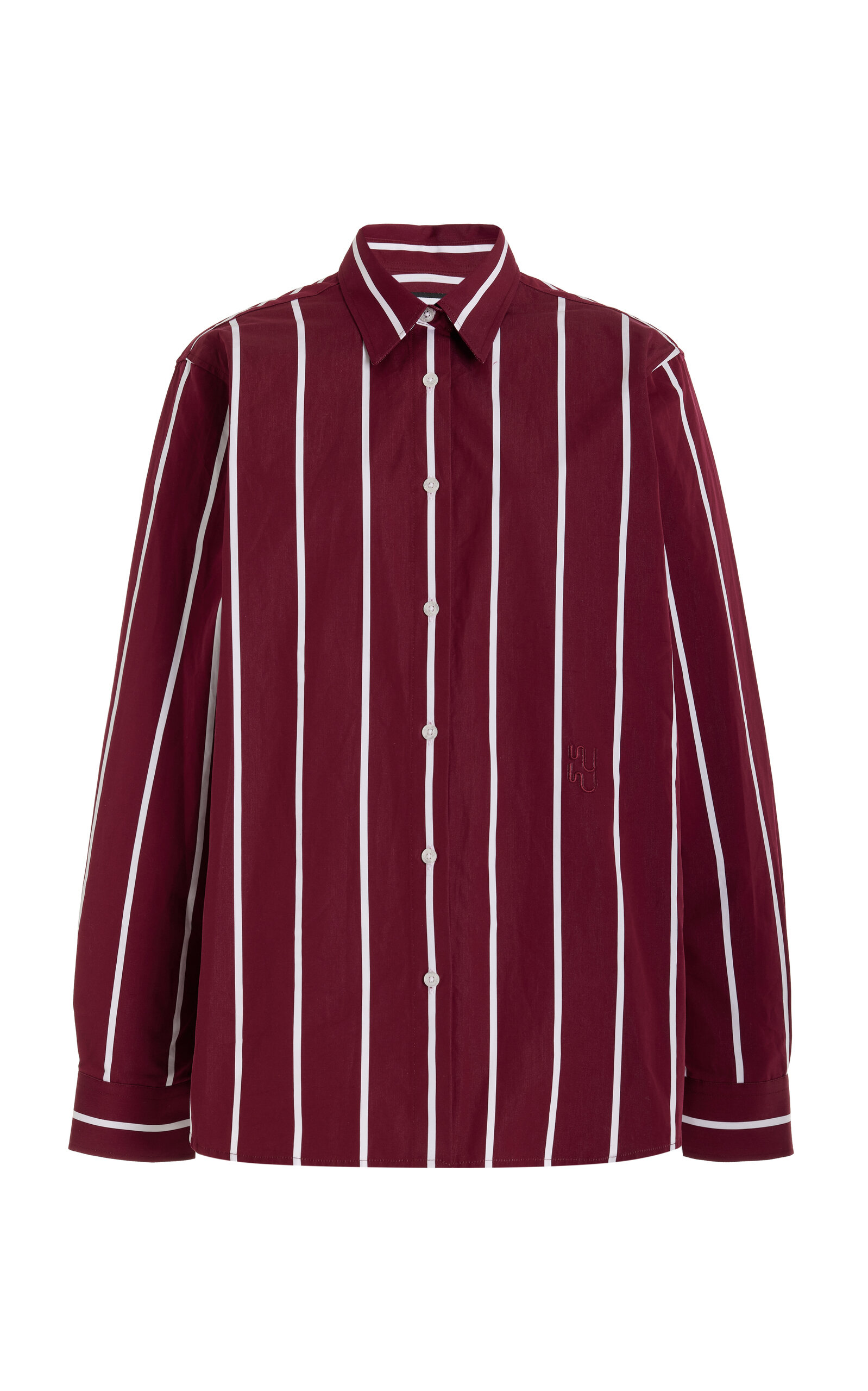 Shop Yaitte Buoy Striped Cotton Shirt In Red