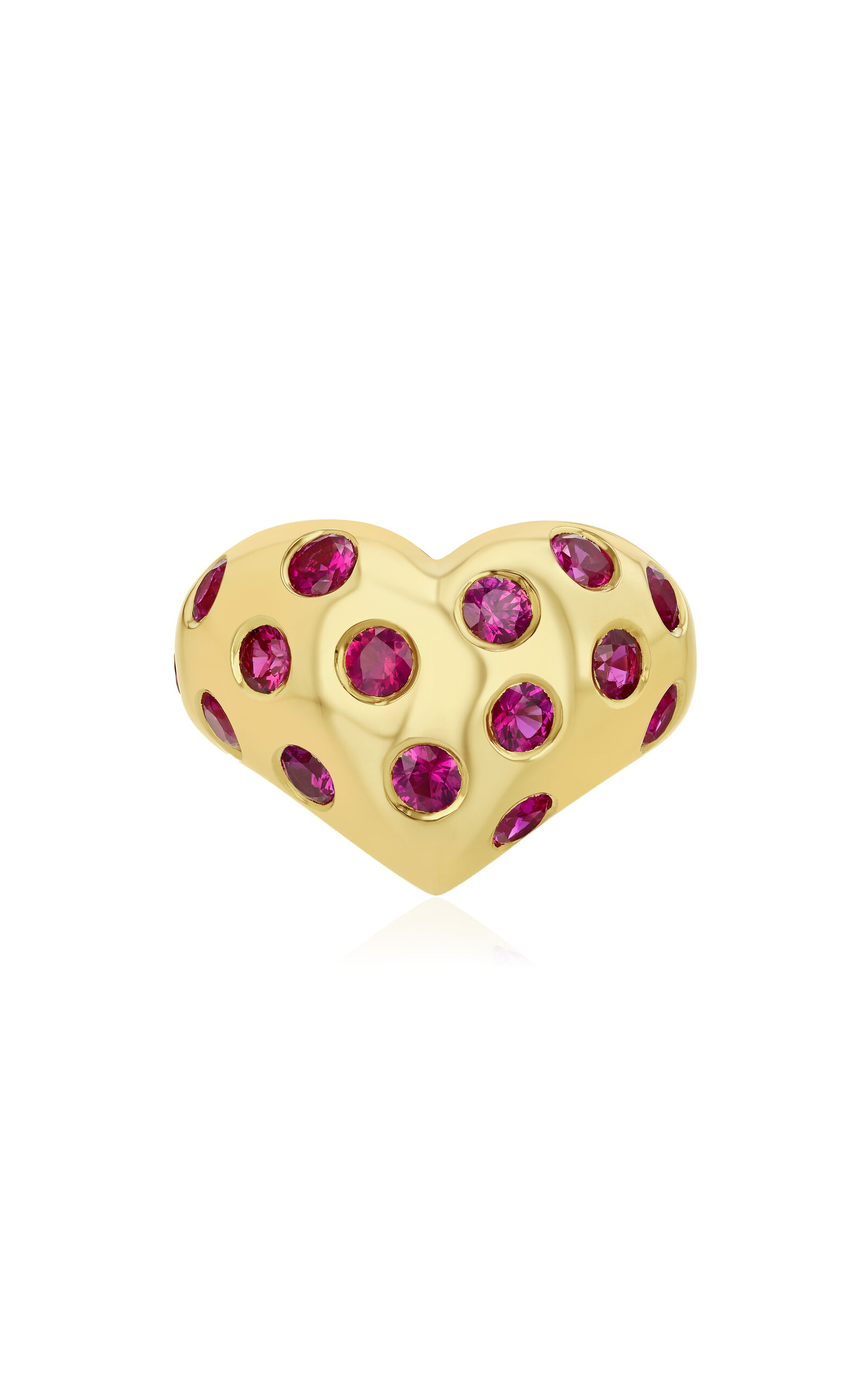Shop Rachel Quinn 14k Yellow Gold Sapphire Ring In Pink
