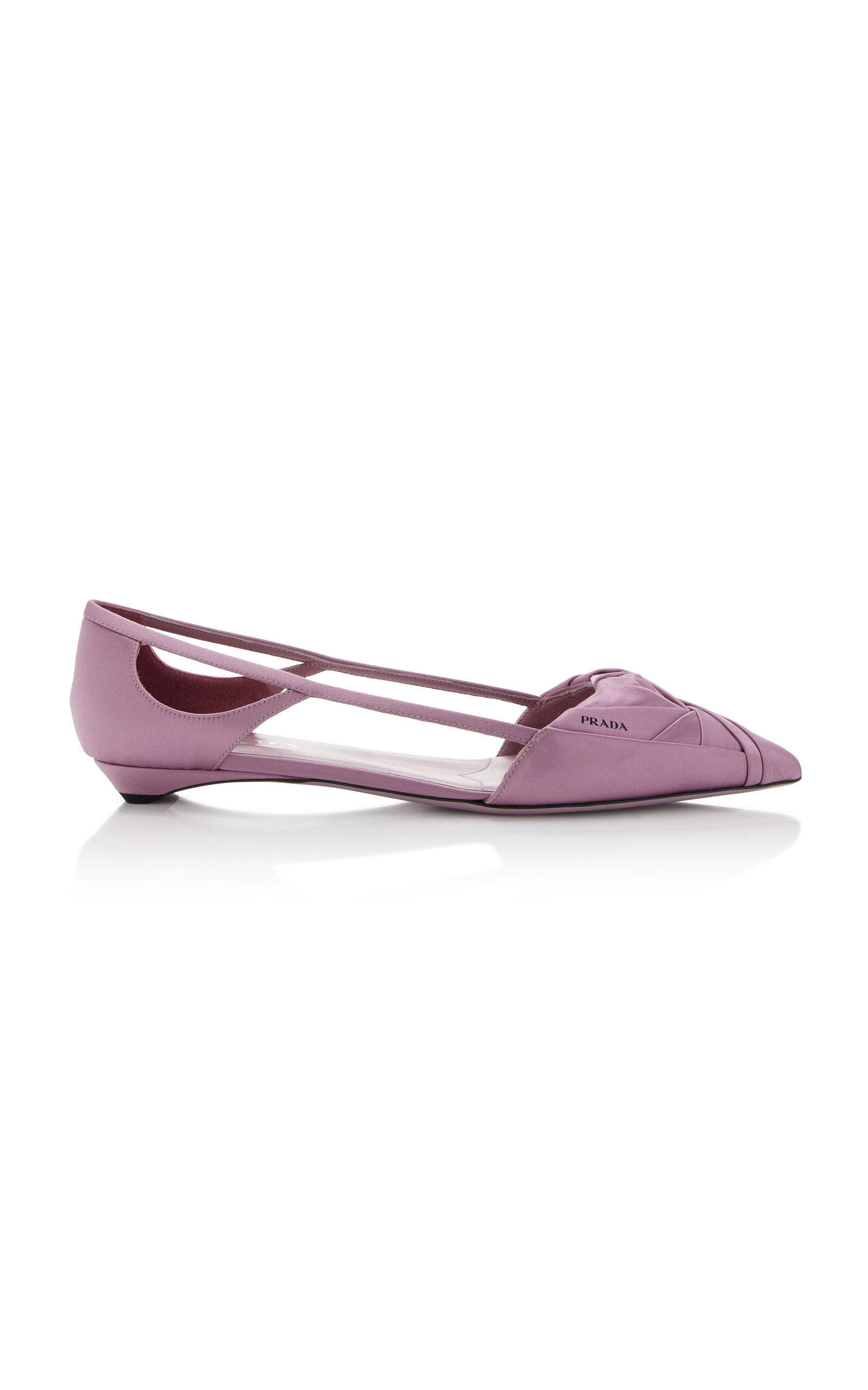 Shop Prada Satin Ballet Flats In Pink