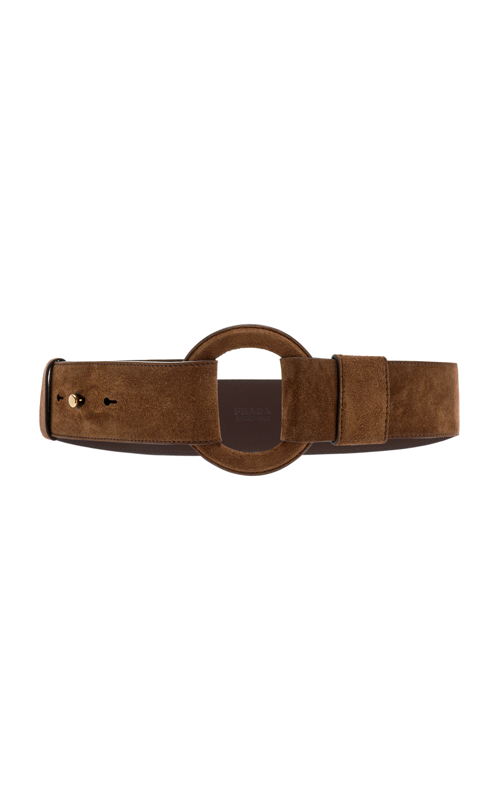 Shop Prada Suede Belt In Brown