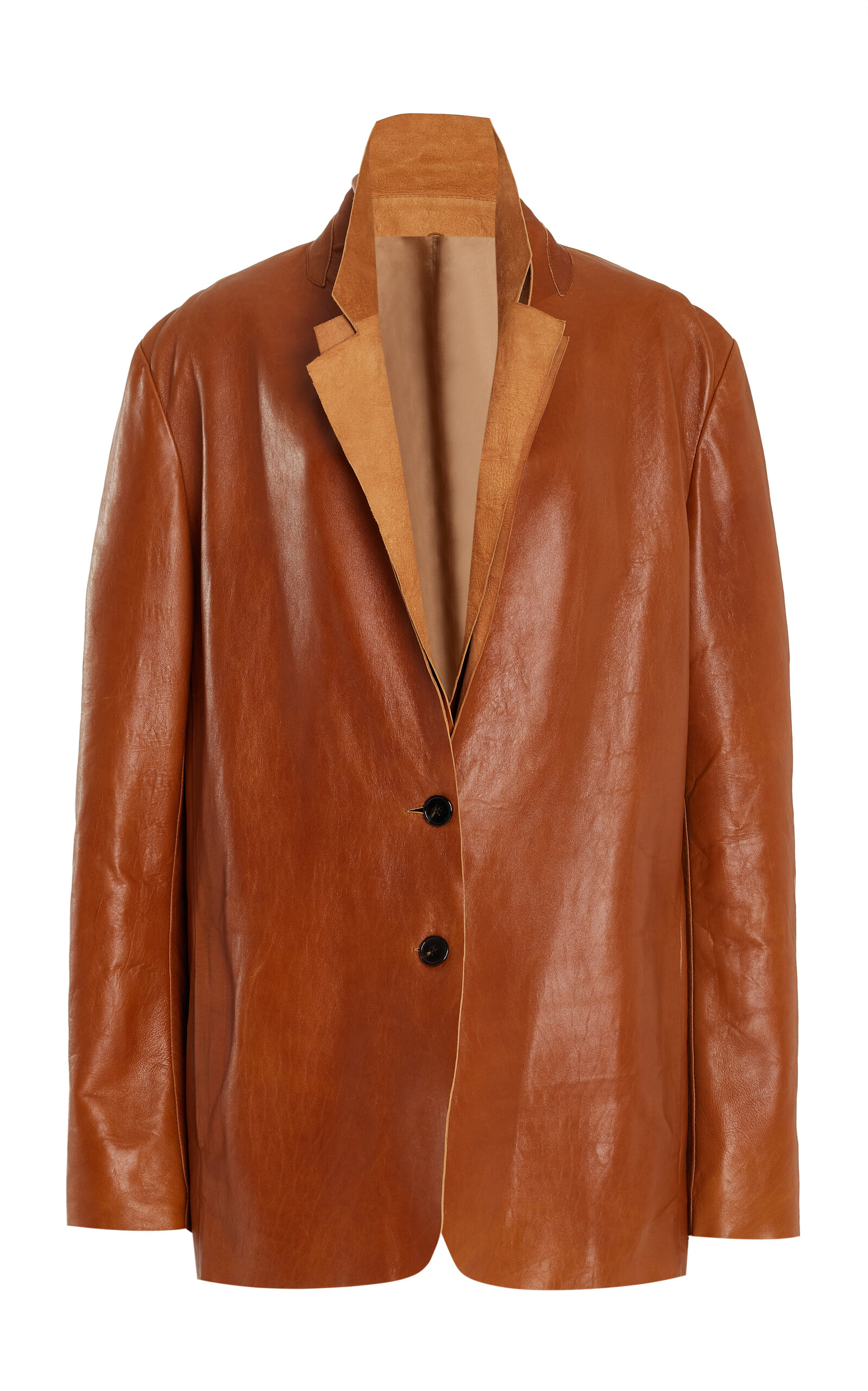 Shop The Row Lysandre Leather Jacket In Brown