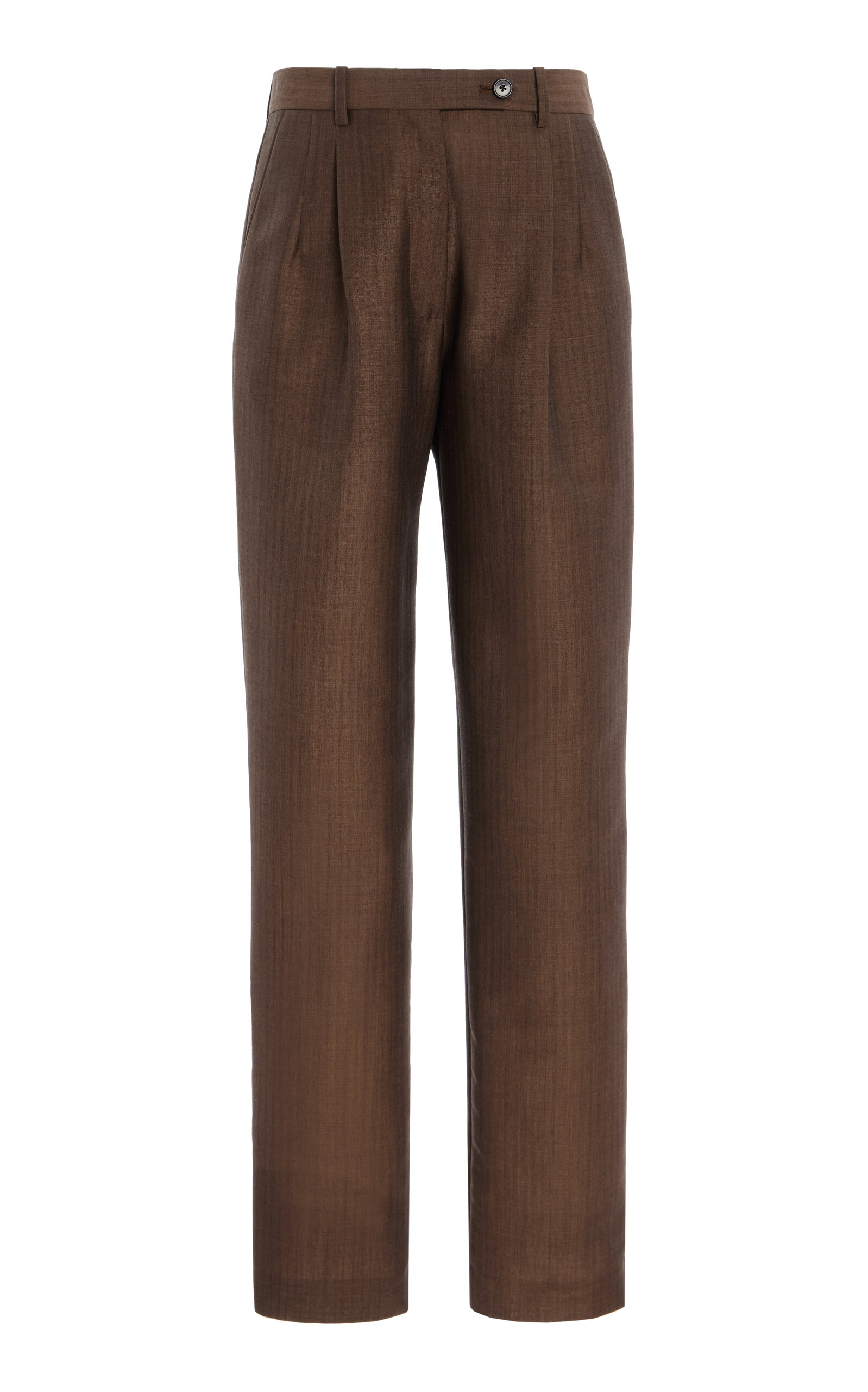 Shop The Row Norbert Mohair-wool Melange Straight-leg Pants In Brown