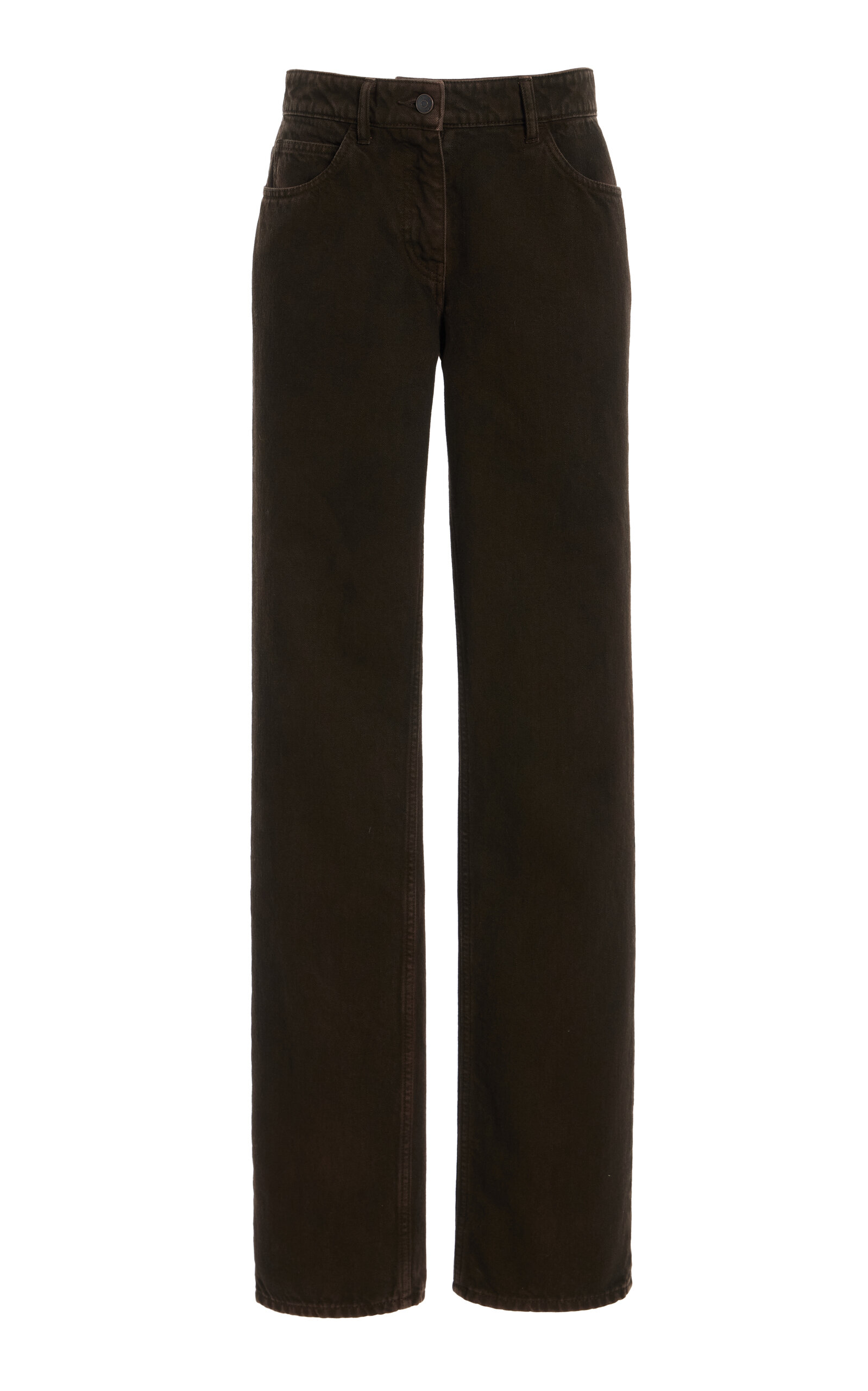 Shop The Row Carlyl Rigid Mid-rise Straight-leg Jeans In Brown