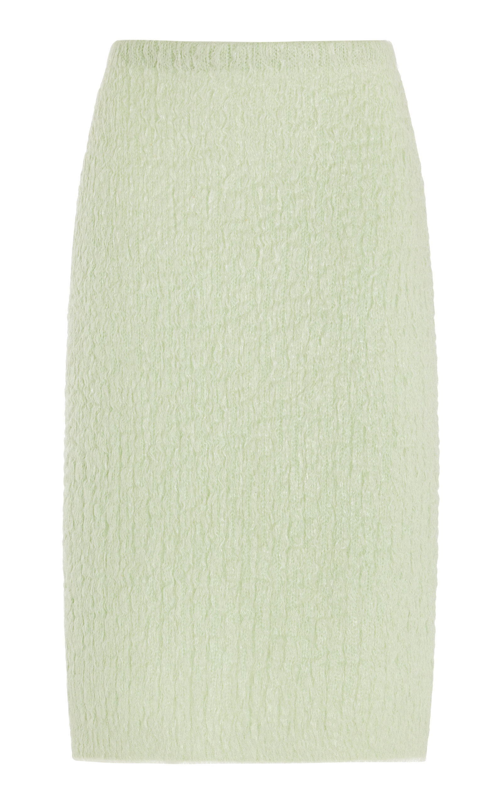 Shop Miu Miu Mohair-wool Midi Skirt In Green