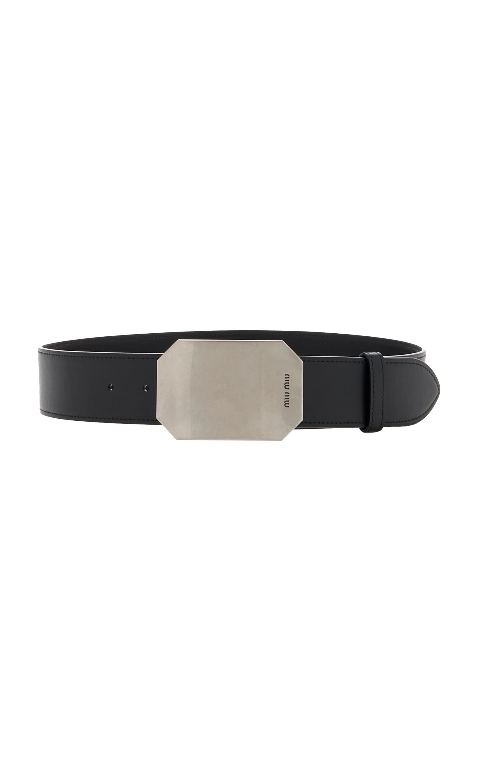 Shop Miu Miu Leather Belt In Black