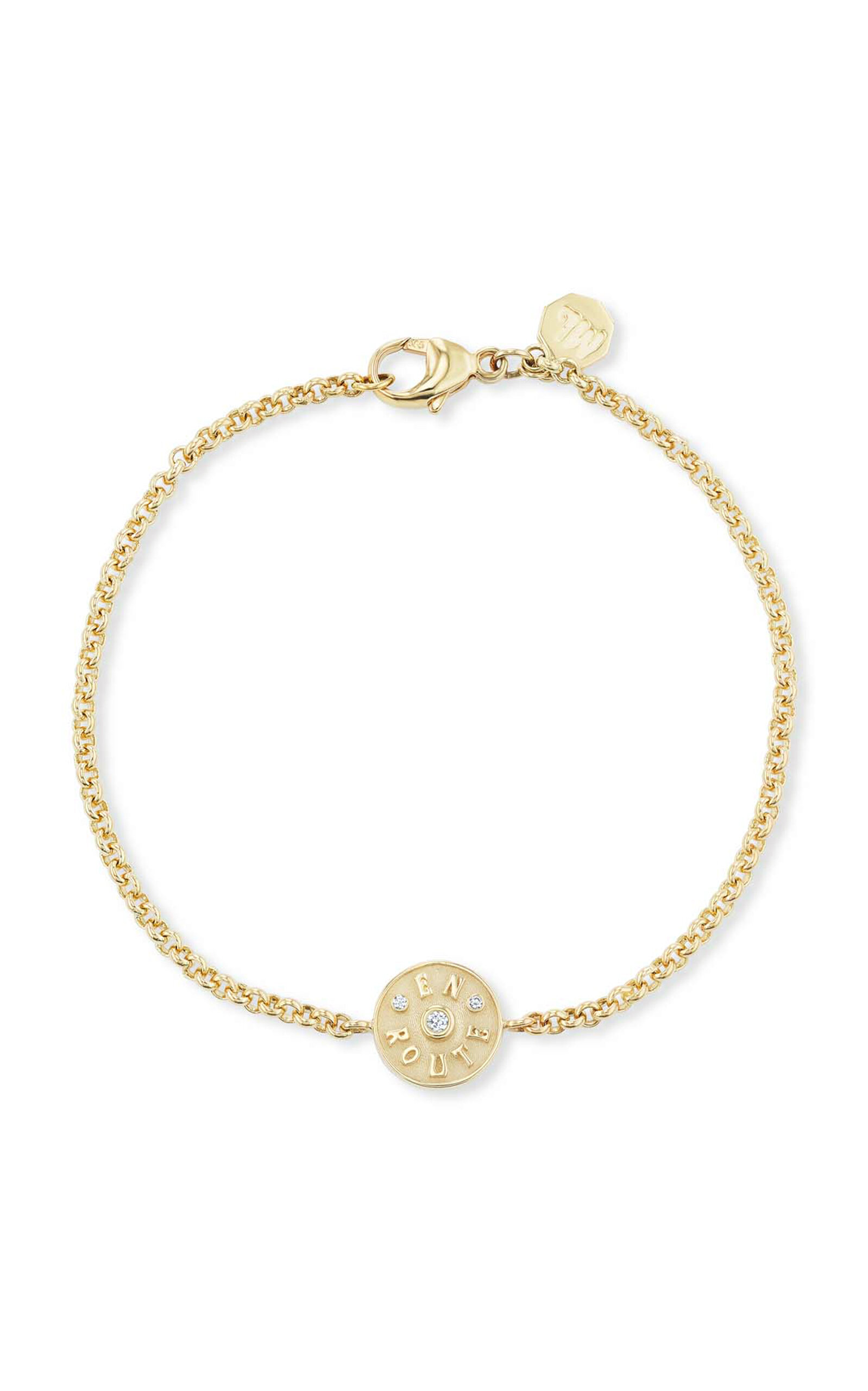 Shop Marlo Laz Wee En Route 14k Yellow Gold Diamond Bracelet