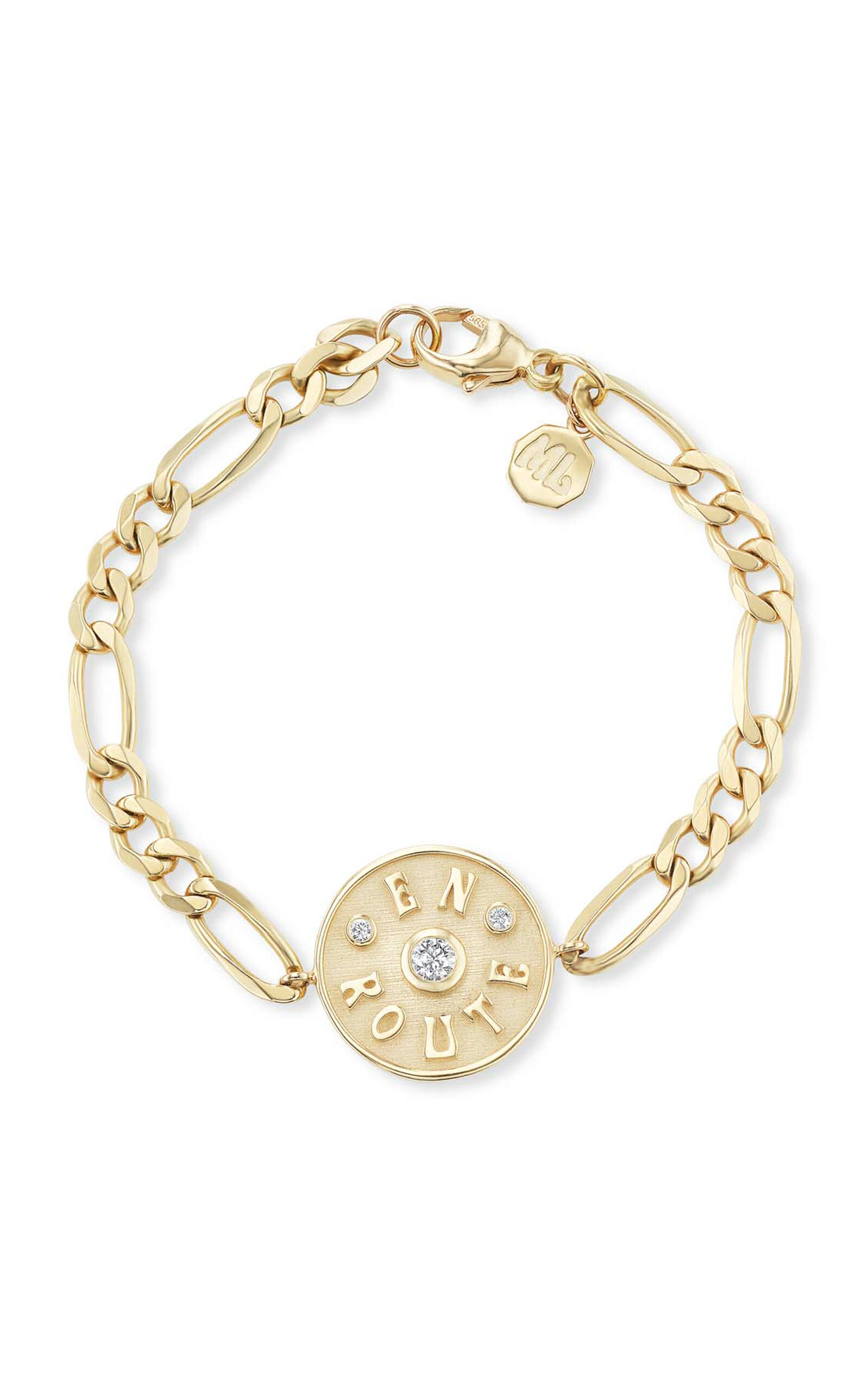 Shop Marlo Laz Mini En Route 14k Yellow Gold Diamond Bracelet