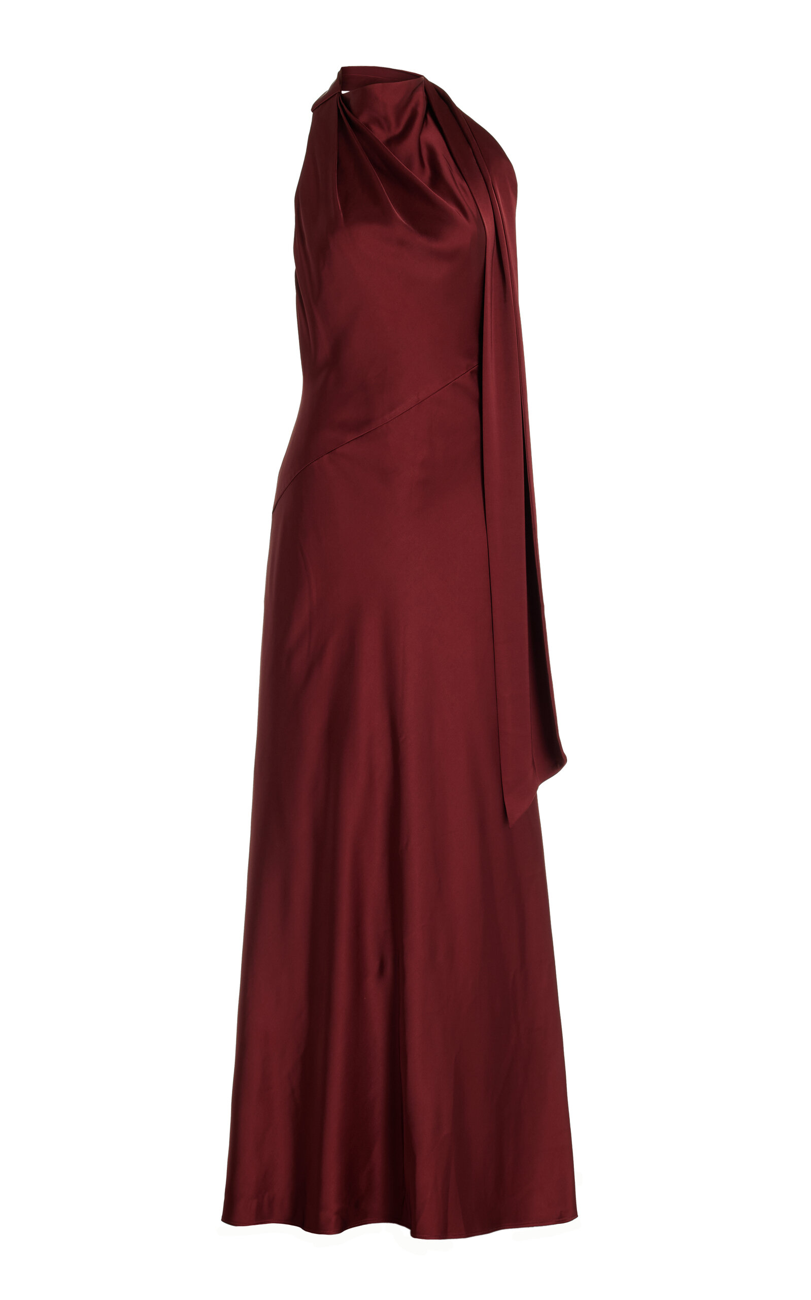 Adriana Draped Satin Halter Gown