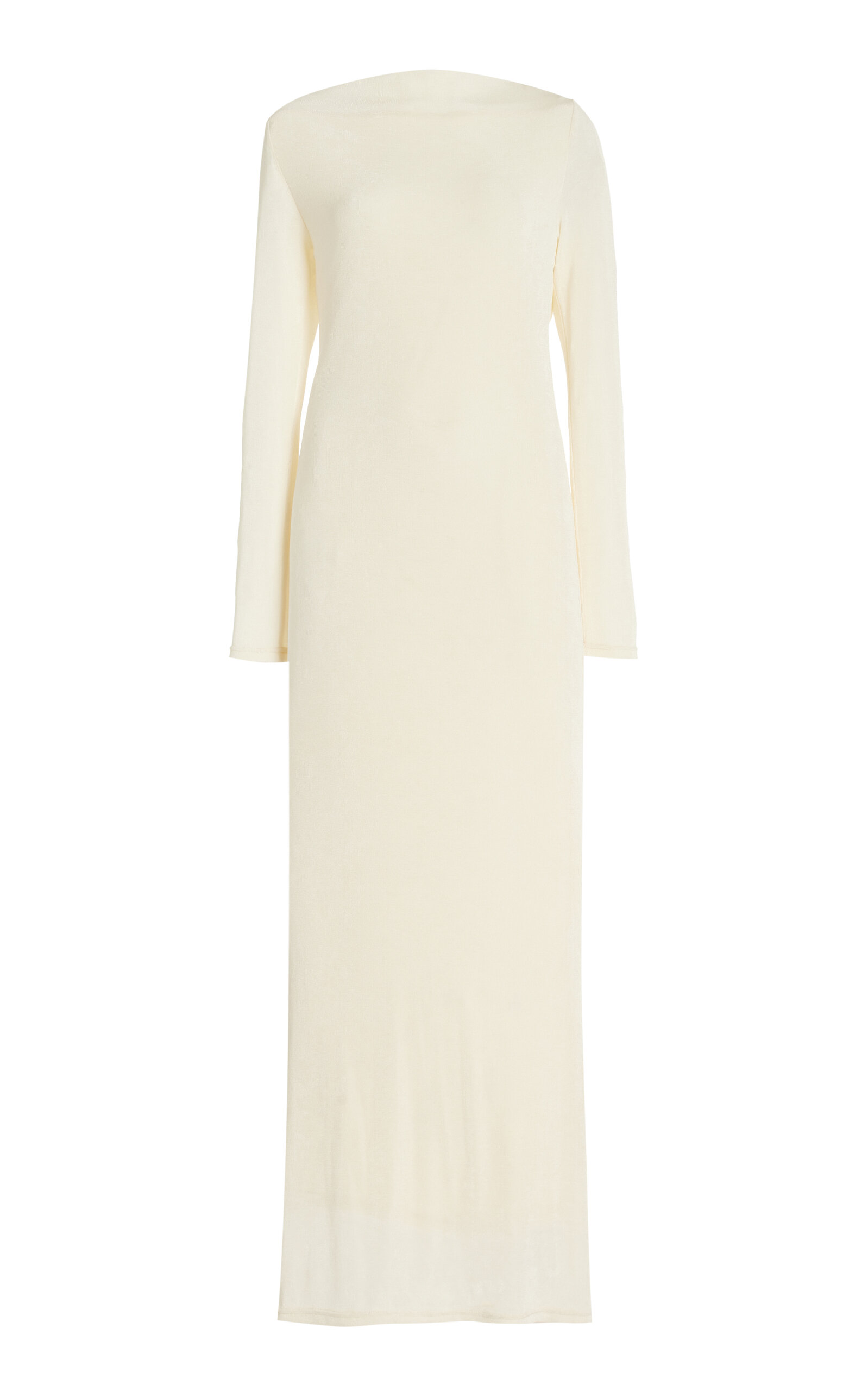 Shop Significant Other Luna Draped-back Jersey Maxi Dress In White