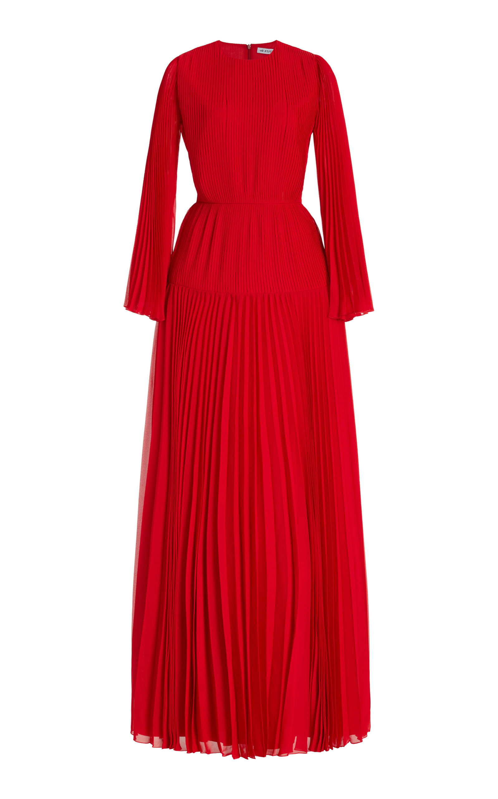 Natalia Pleated Chiffon Gown