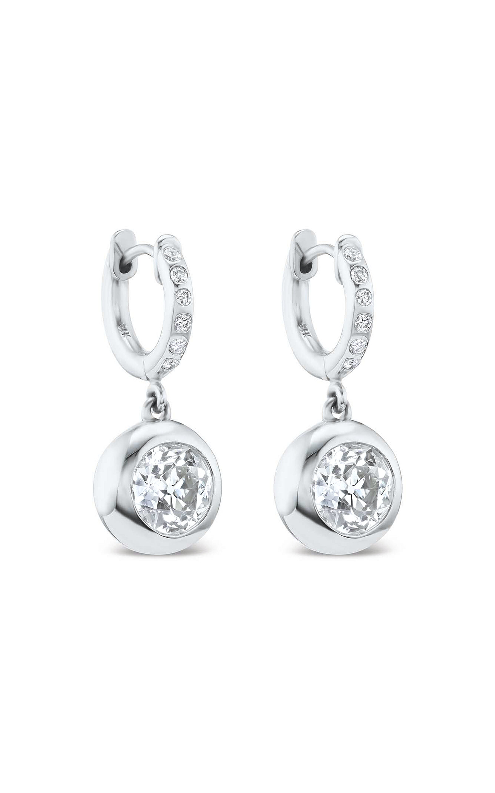 MARLO LAZ GEMMA 14K WHITE GOLD DIAMOND EARRINGS 