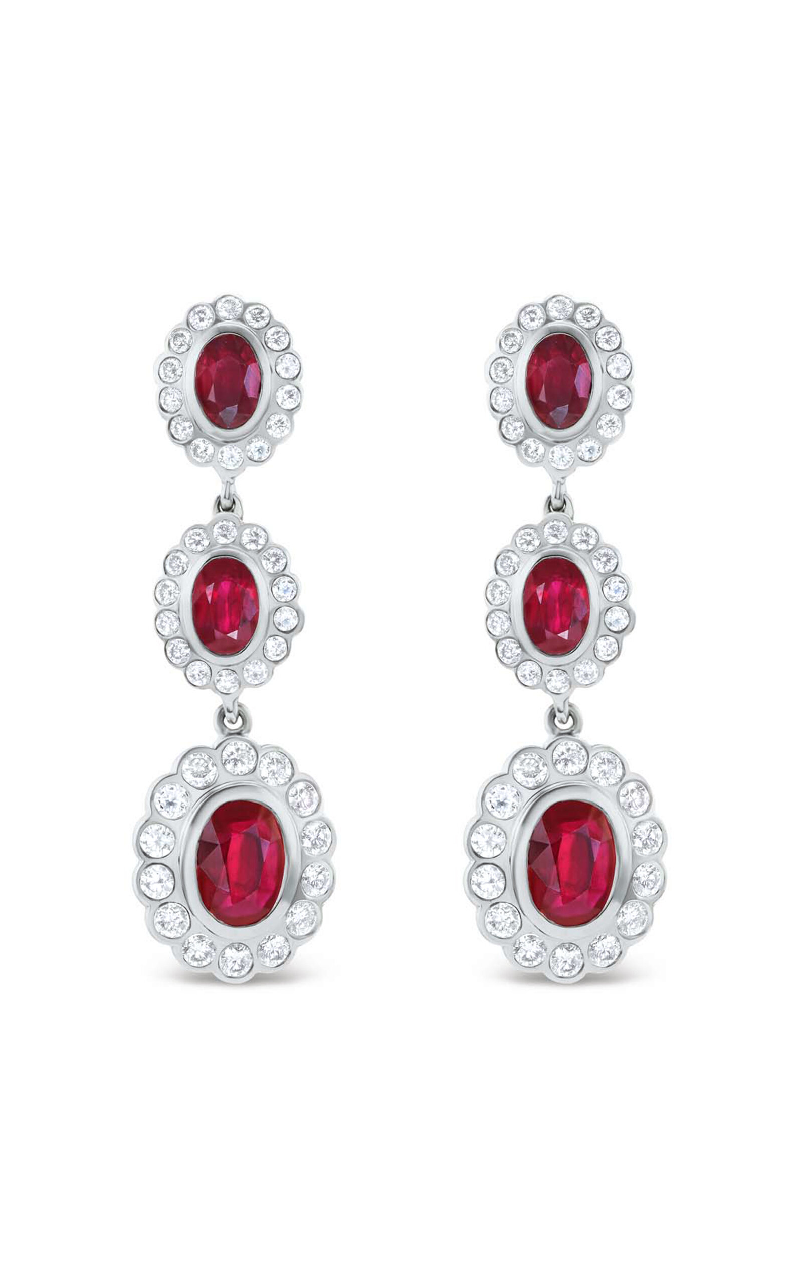 The Celine 14K Yellow Gold Diamond; Ruby Earrings