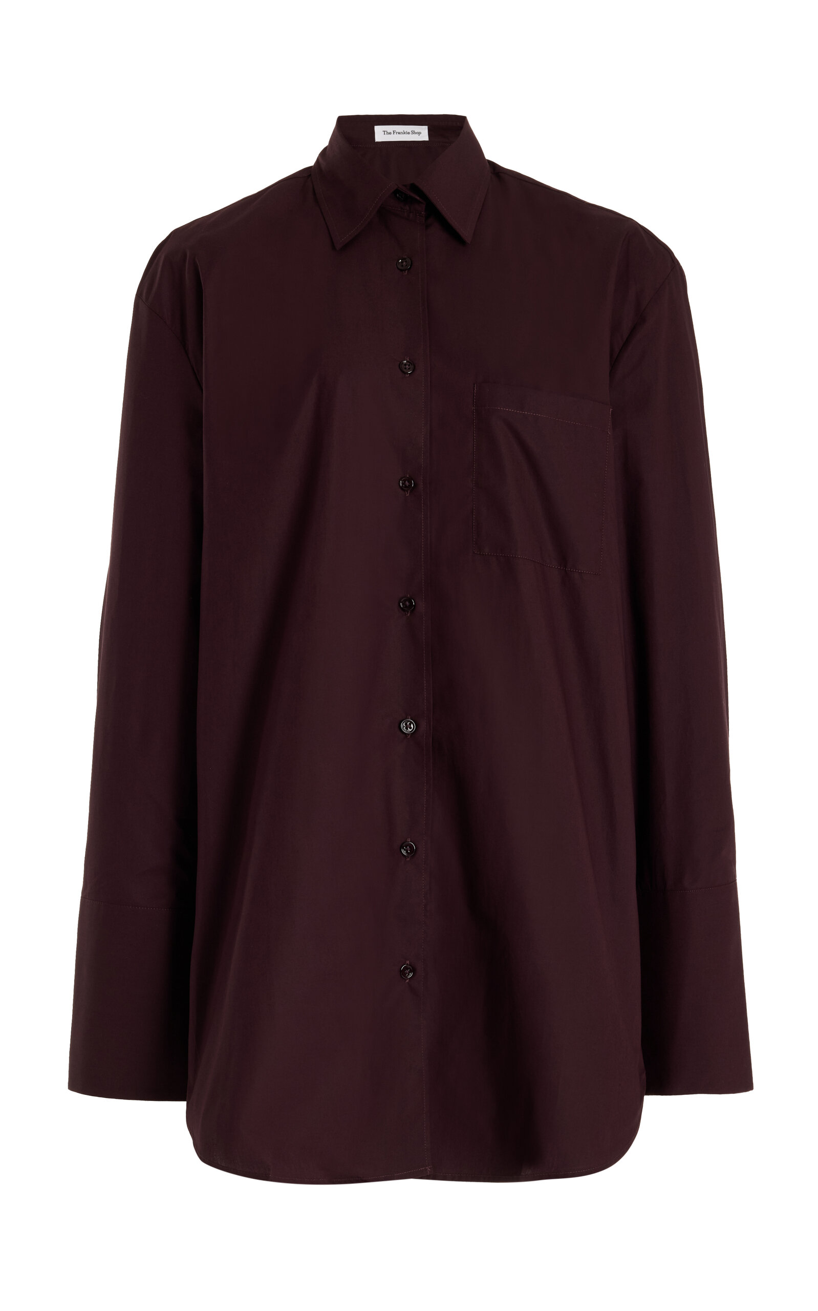 Shop The Frankie Shop Helen Organic Cotton Shirt In Purple