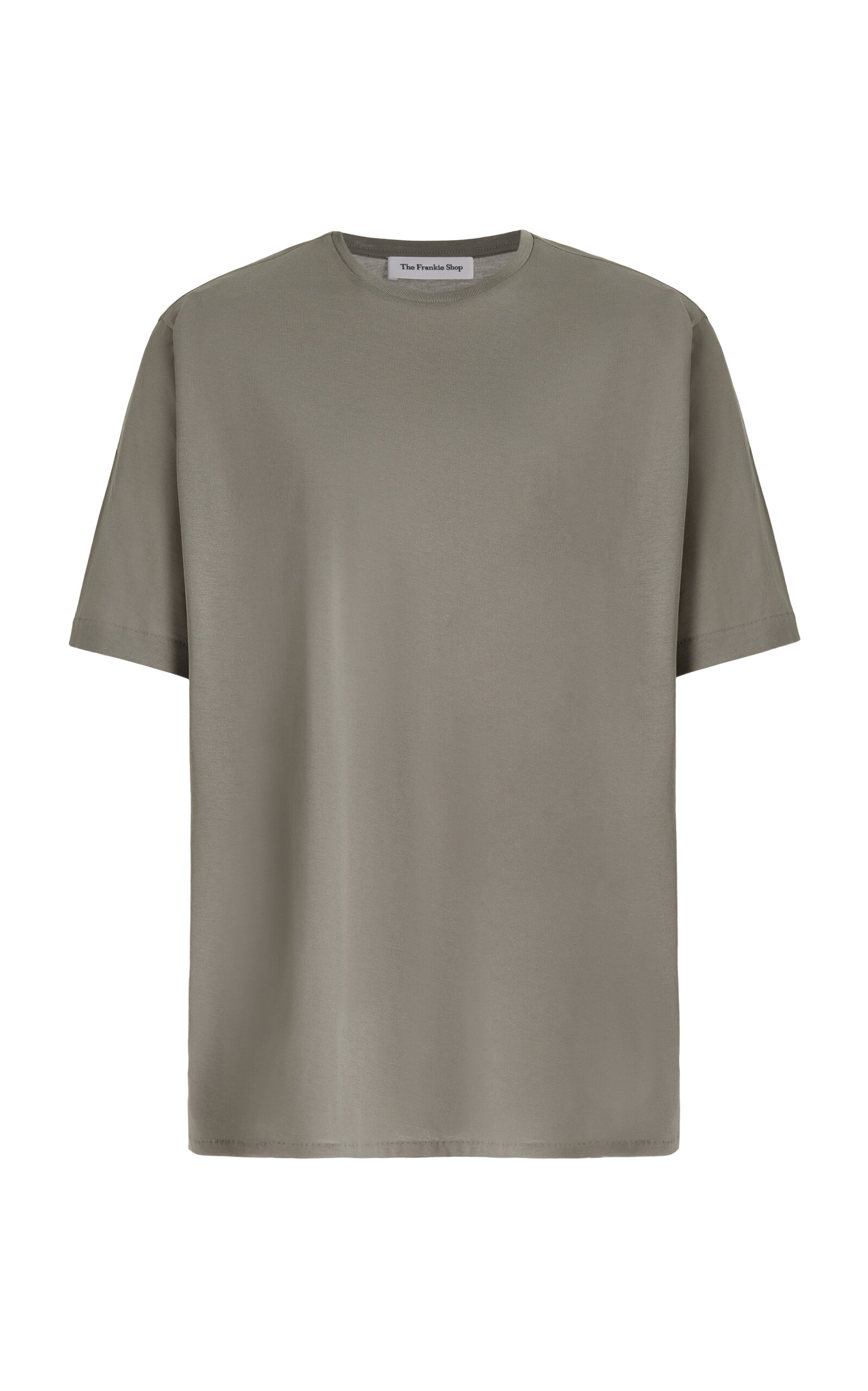 Shop The Frankie Shop Harper Soft Organic Cotton T-shirt In Grey