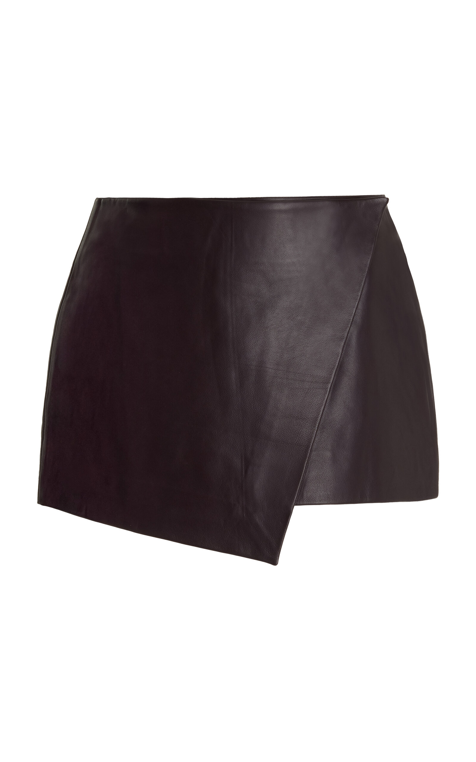 Cleo Leather Mini Wrap Skirt