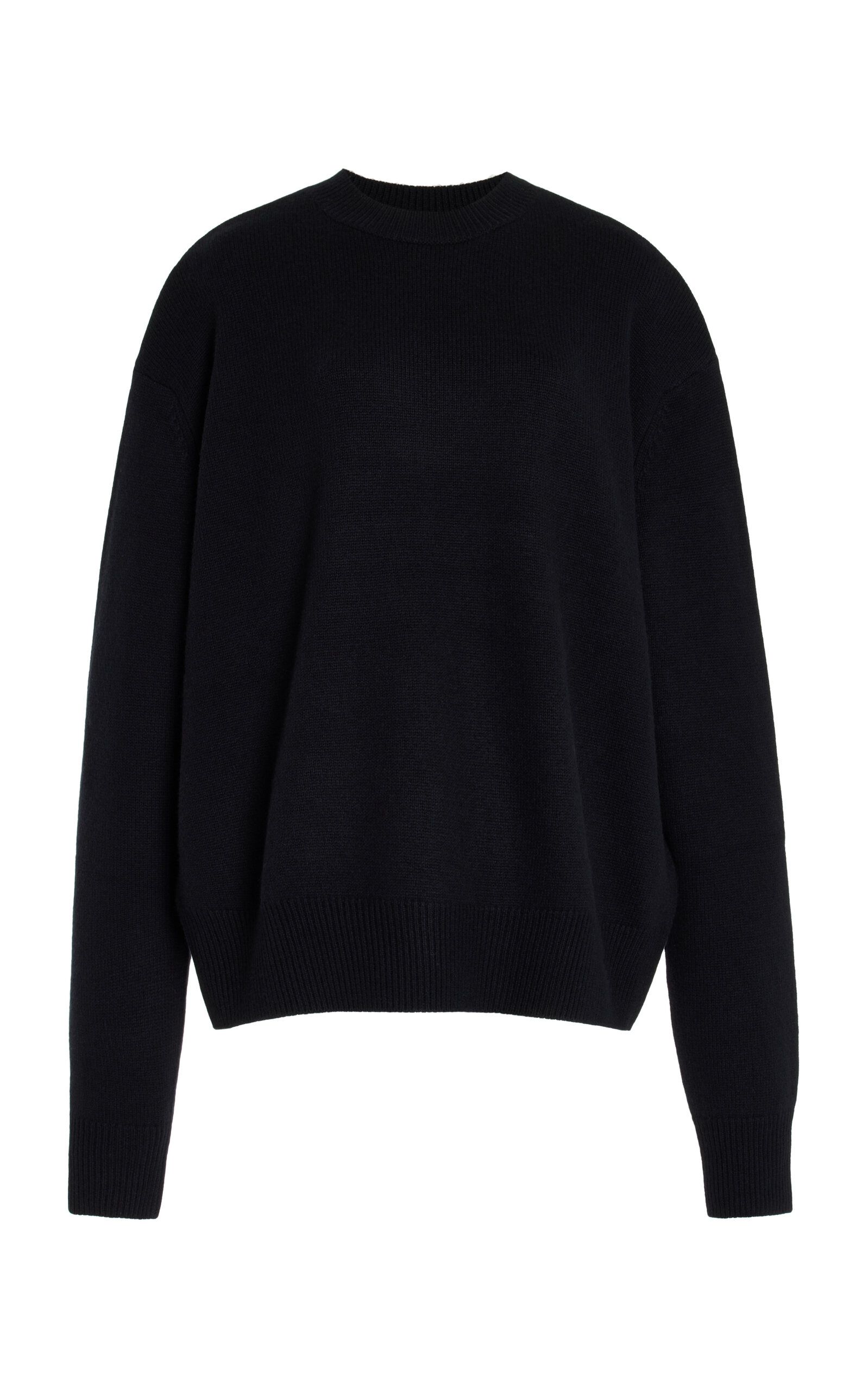 Shop The Frankie Shop Rafaela Padded Merino Wool-cashmere Sweater In Black