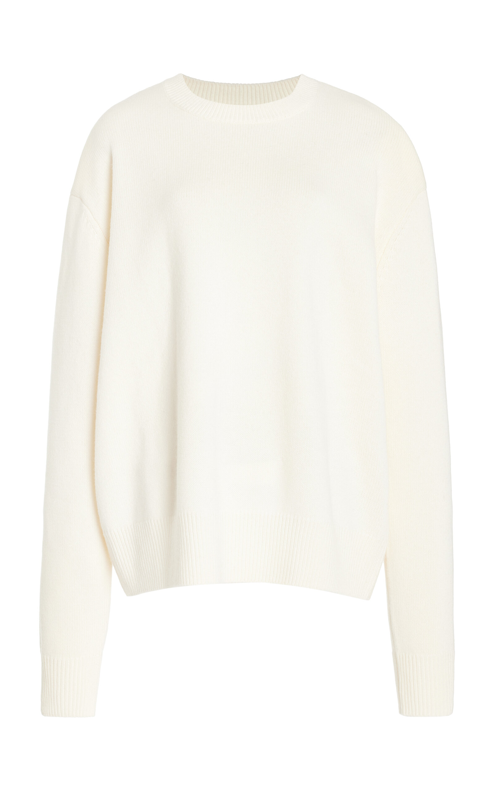 Shop The Frankie Shop Rafaela Padded Merino Wool-cashmere Sweater In Ivory