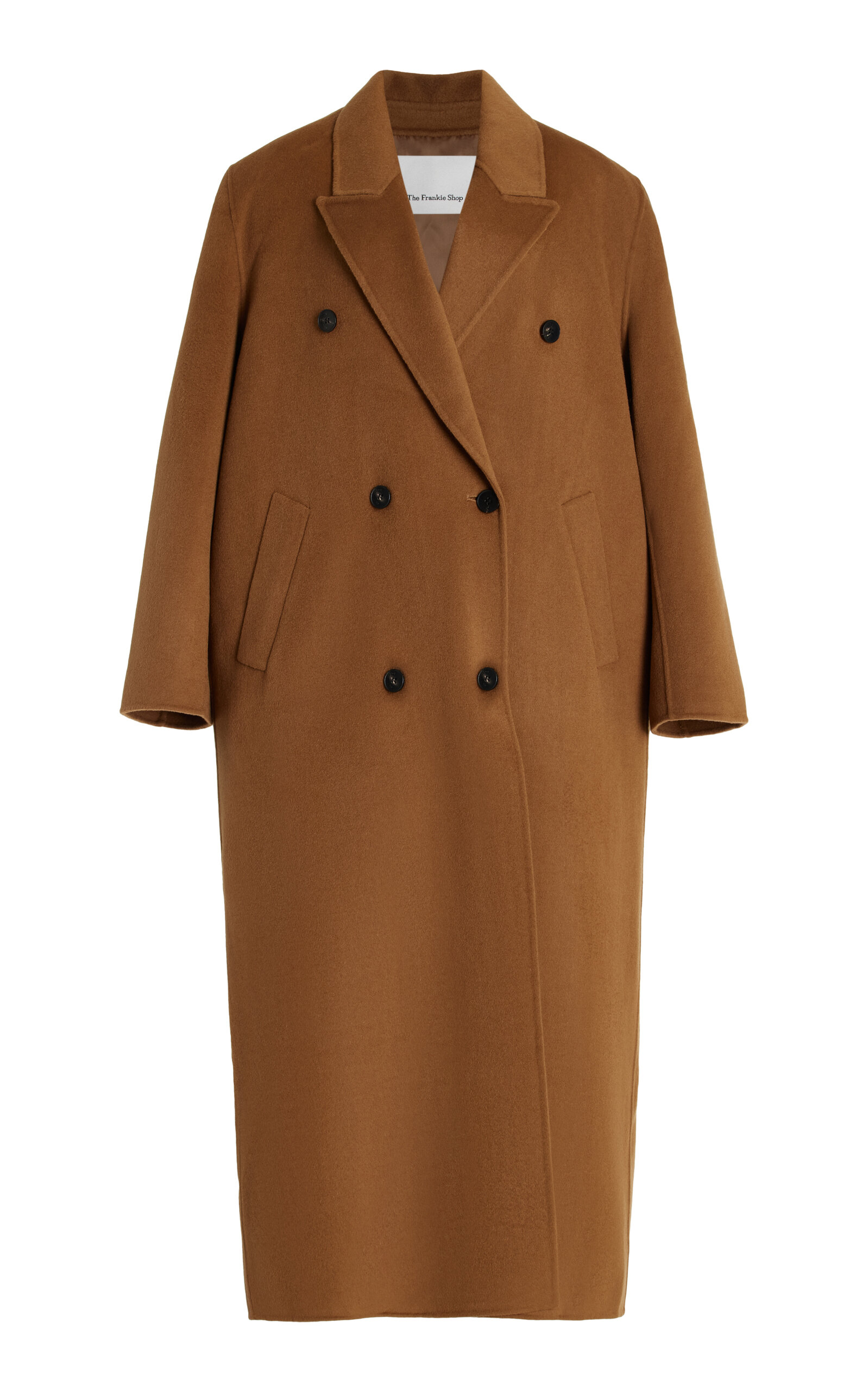 Shop The Frankie Shop Gaia Double-breasted Wool-blend Coat In Brown