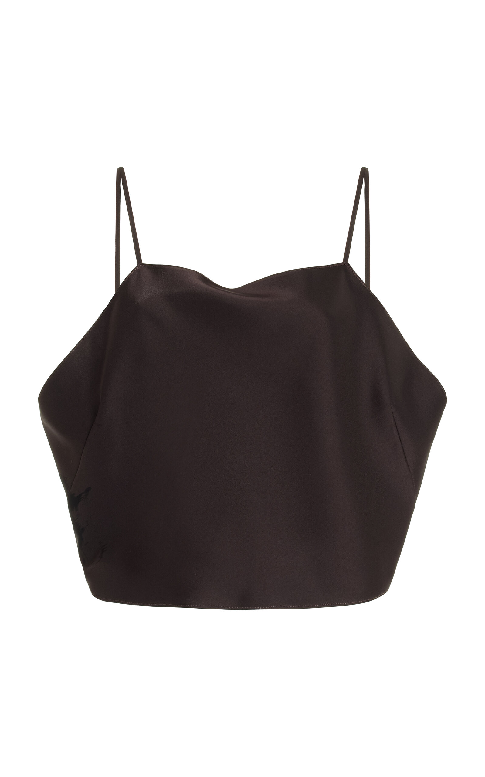 Shop Leset Barb Open Back Satin Cami Top In Brown