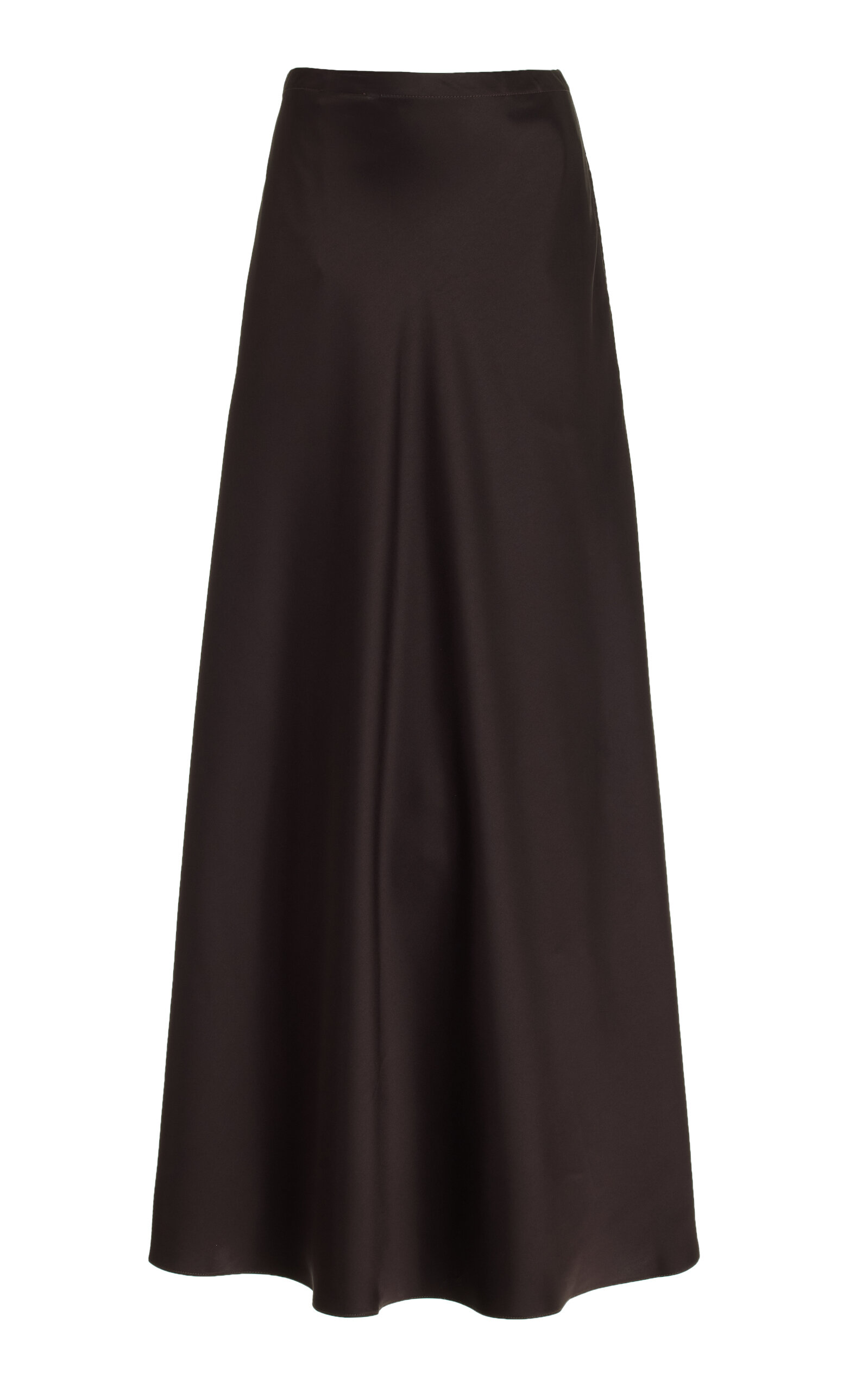 Shop Leset Barb Satin Maxi Skirt In Brown