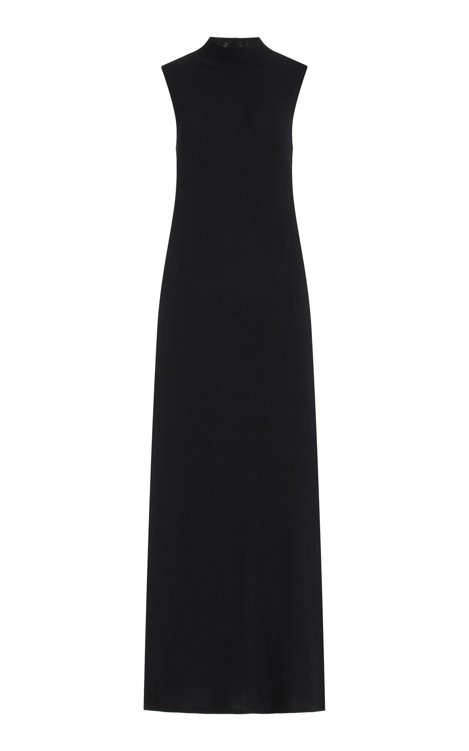 Shop Leset Lauren Sleeveless Jersey Turtleneck Maxi Dress In Black