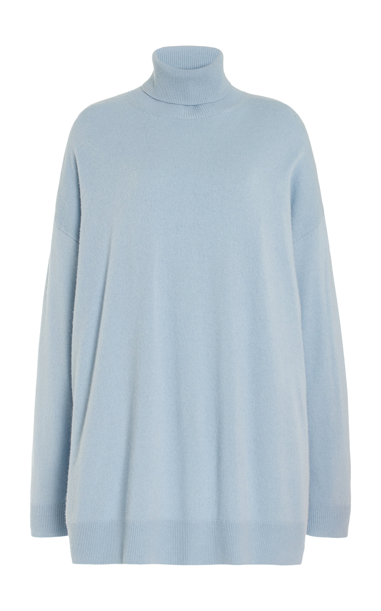 Shop Leset Zoe Oversized Wool-cashmere Turtleneck Sweater In Blue