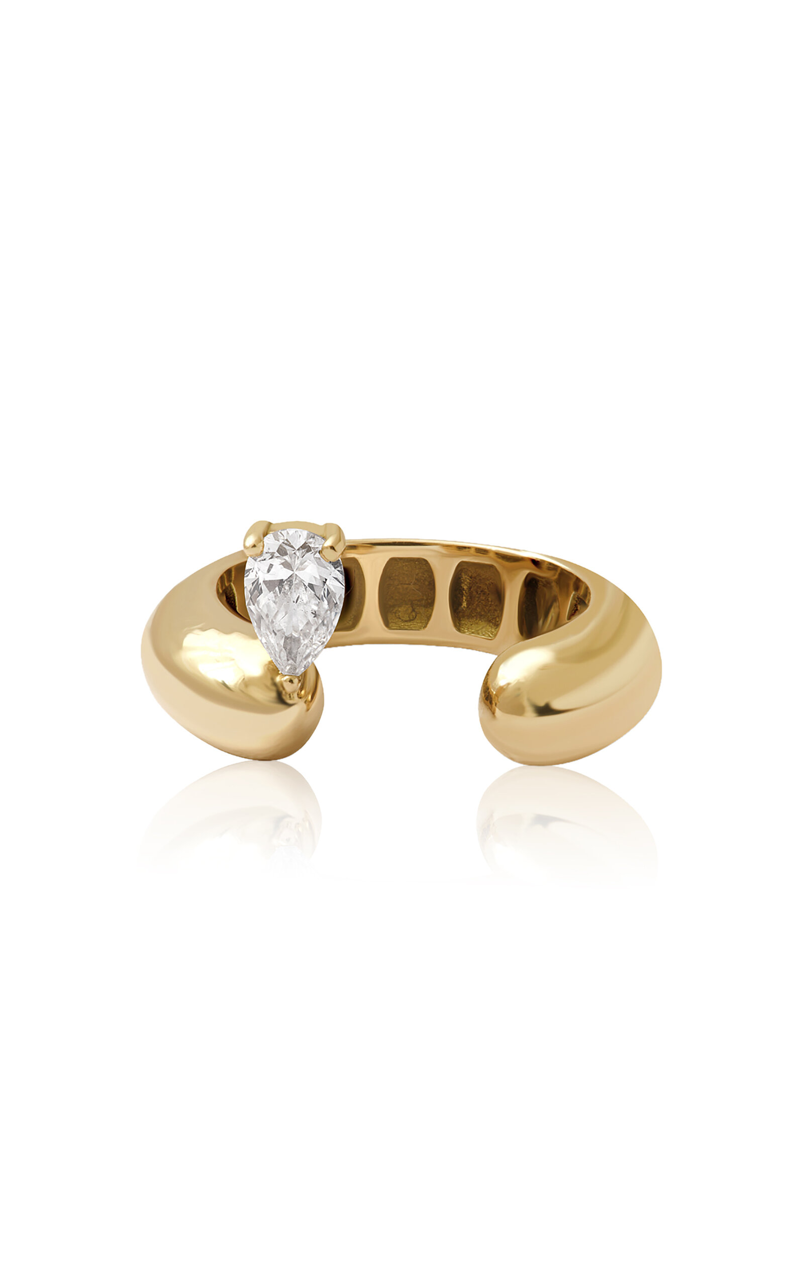 18k Yellow Gold Pear Tube Ring