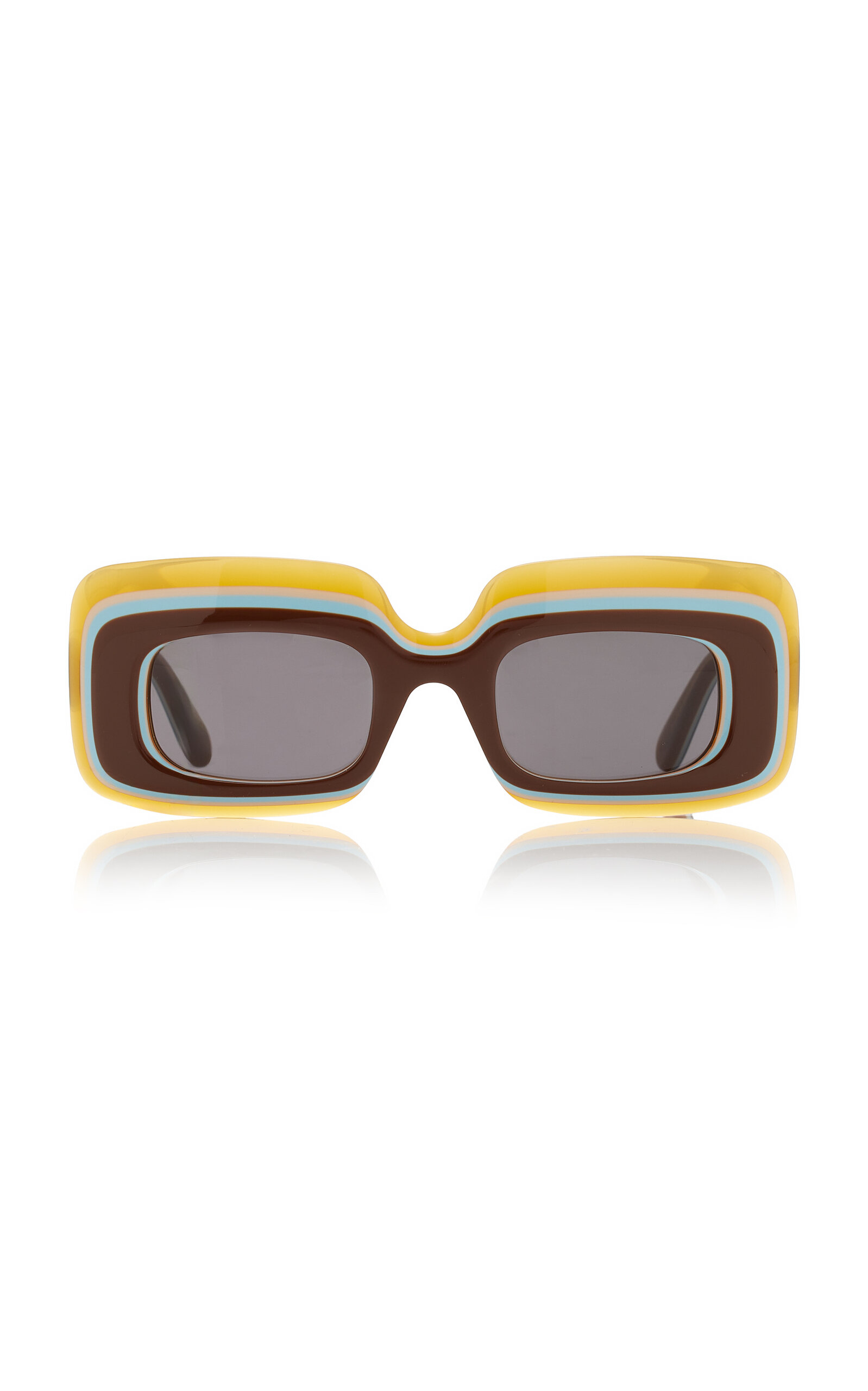 Shop Loewe Paula's Ibiza Square-frame Acetate Sunglasses In Brown