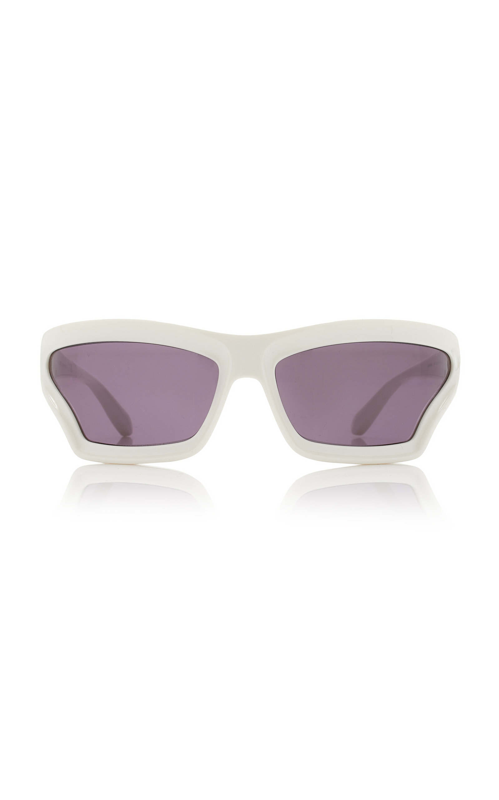 Shop Loewe Paula's Ibiza Wrap-frame Acetate Sunglasses In White