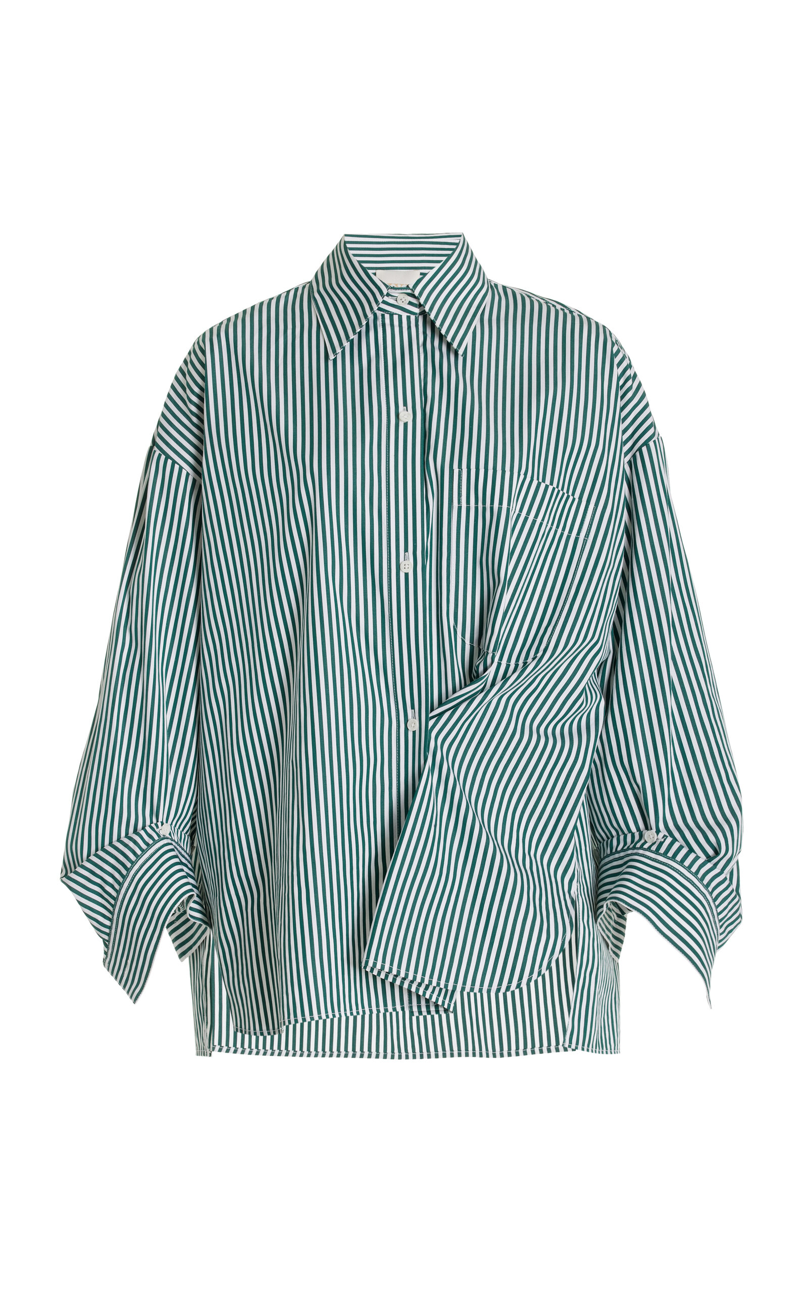 Shop Twp New Earl Cotton Shirt In Green