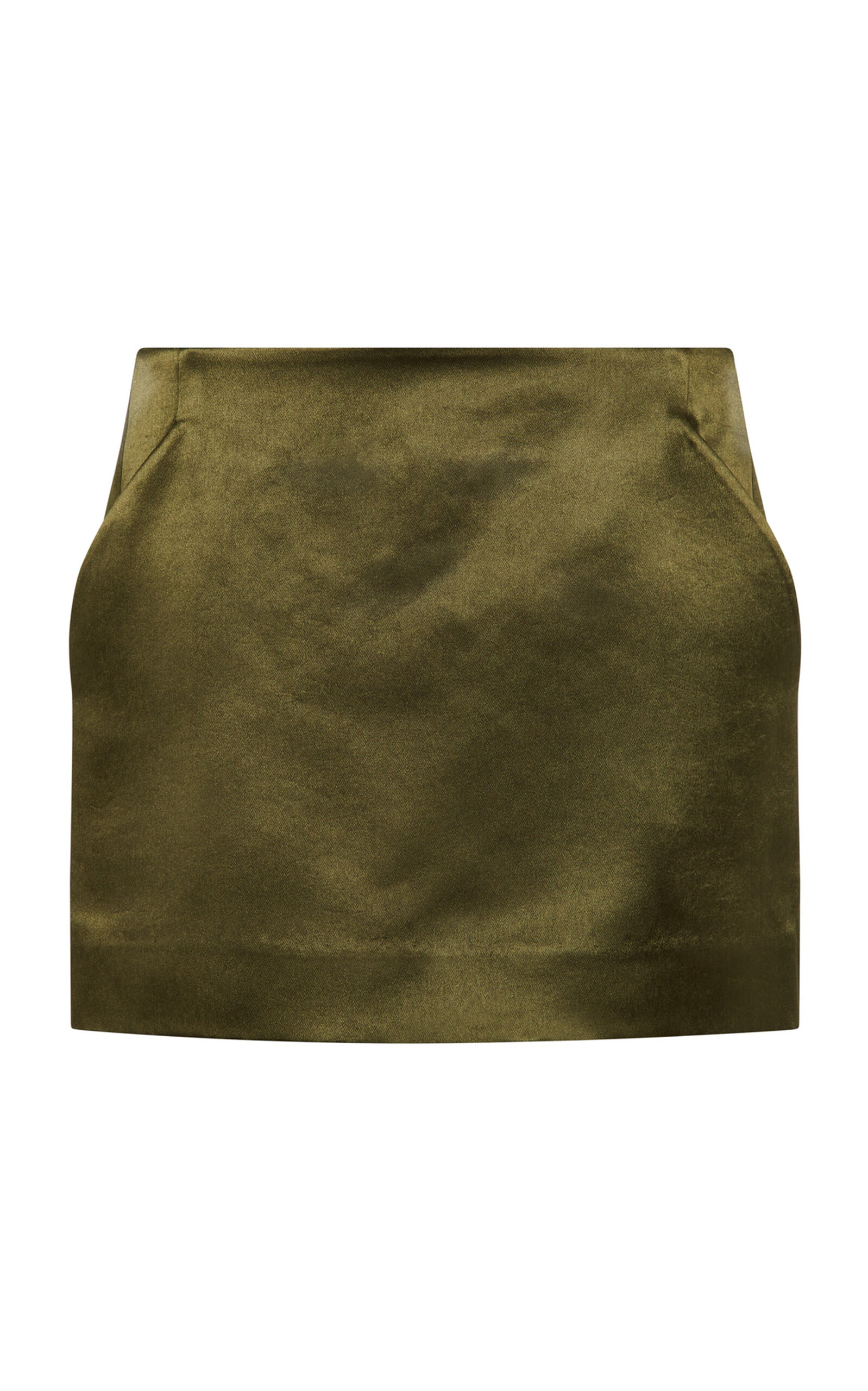 Shop Paris Georgia Cass Mid-rise Satin Mini Skirt In Green