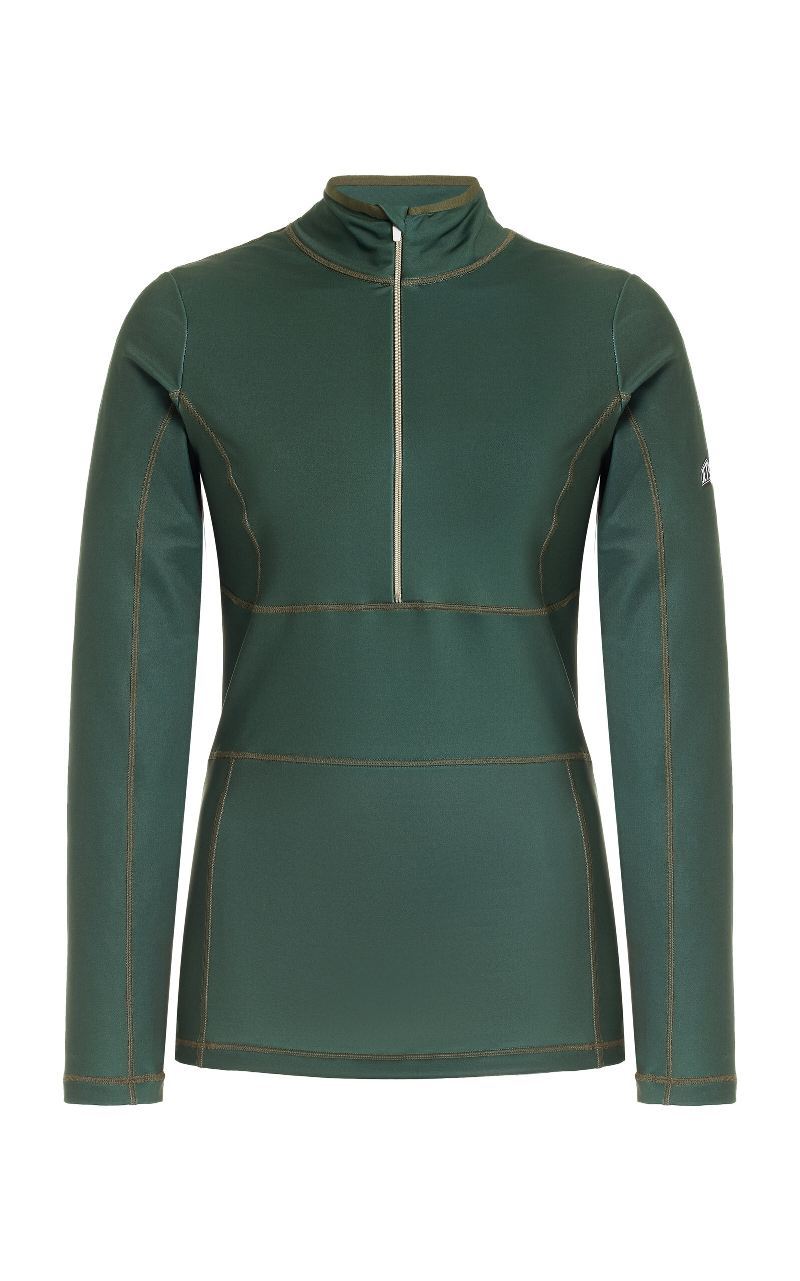 Jetset Ginger Half-zip Base Layer Ski Top In Green