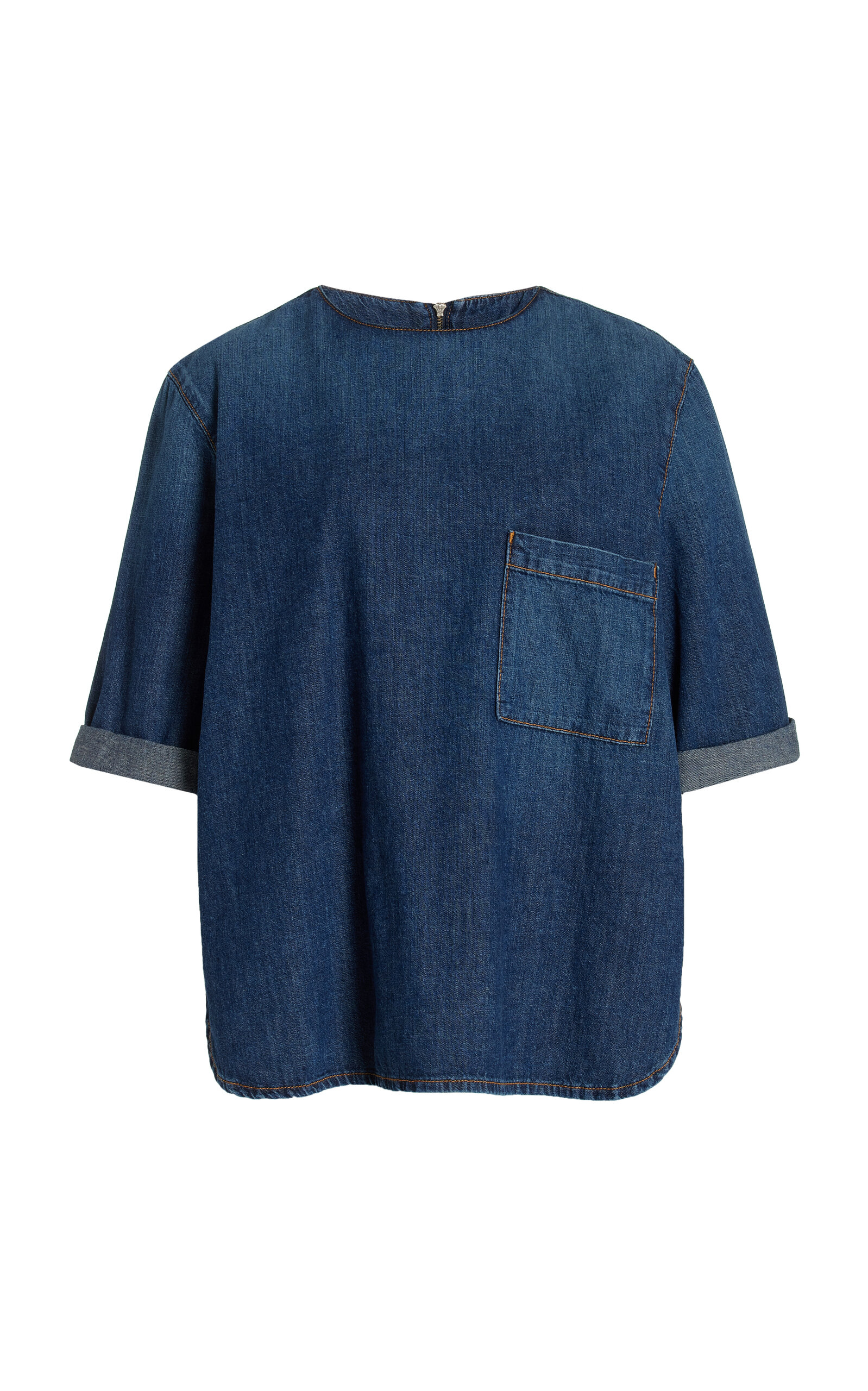 Shop Twp Oversized Denim T-shirt In Blue