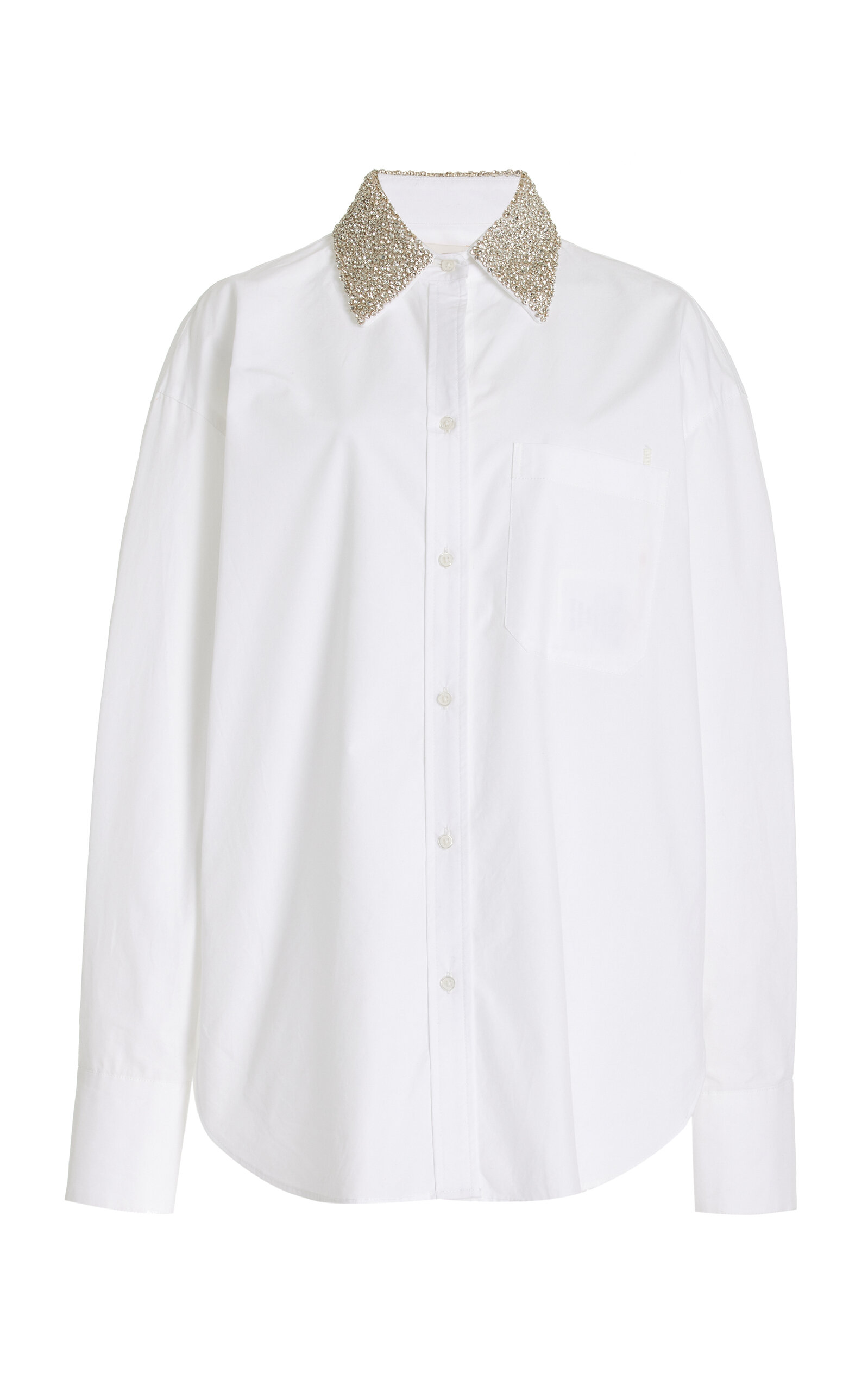 Big Joe Oversized Crystal-Embellished Cotton Shirt