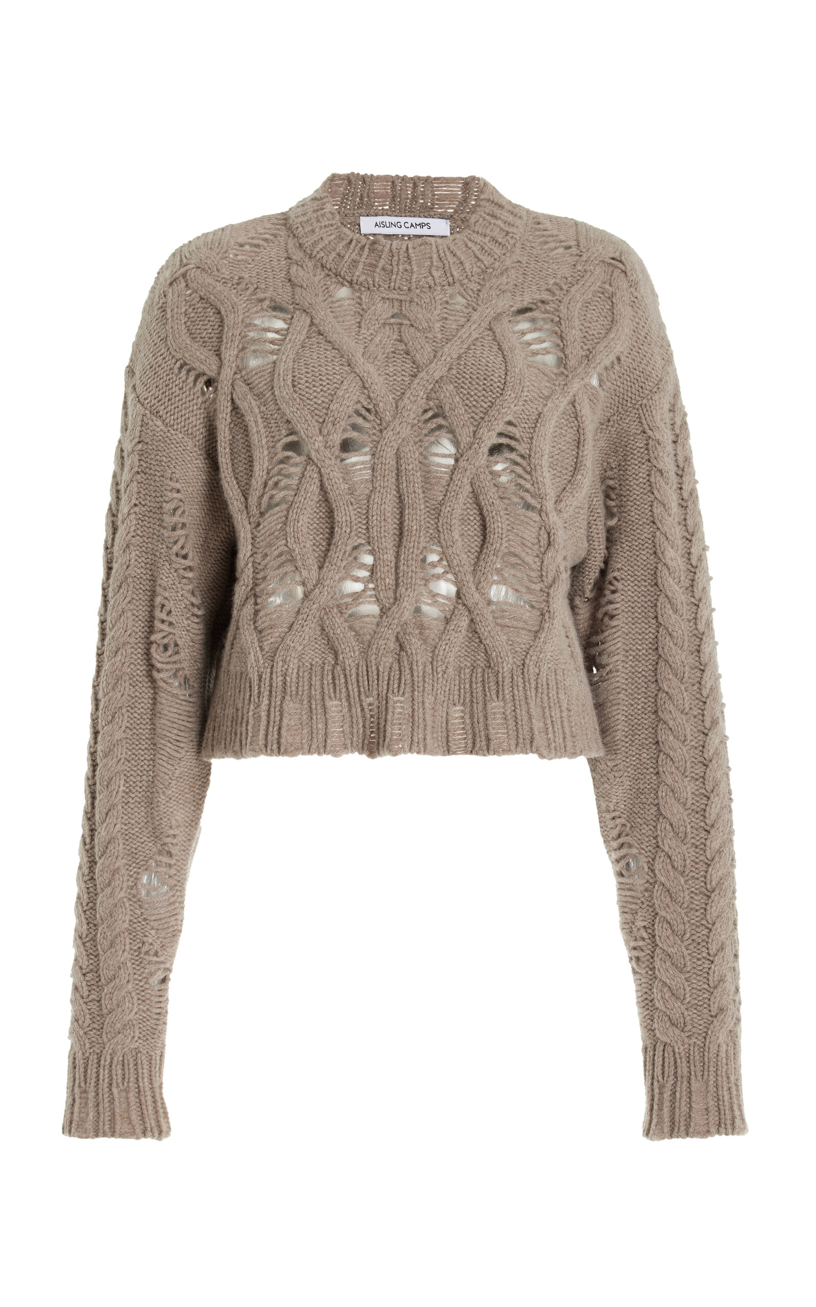 Cropped Cable-Knit Wool-Cashmere Sweater