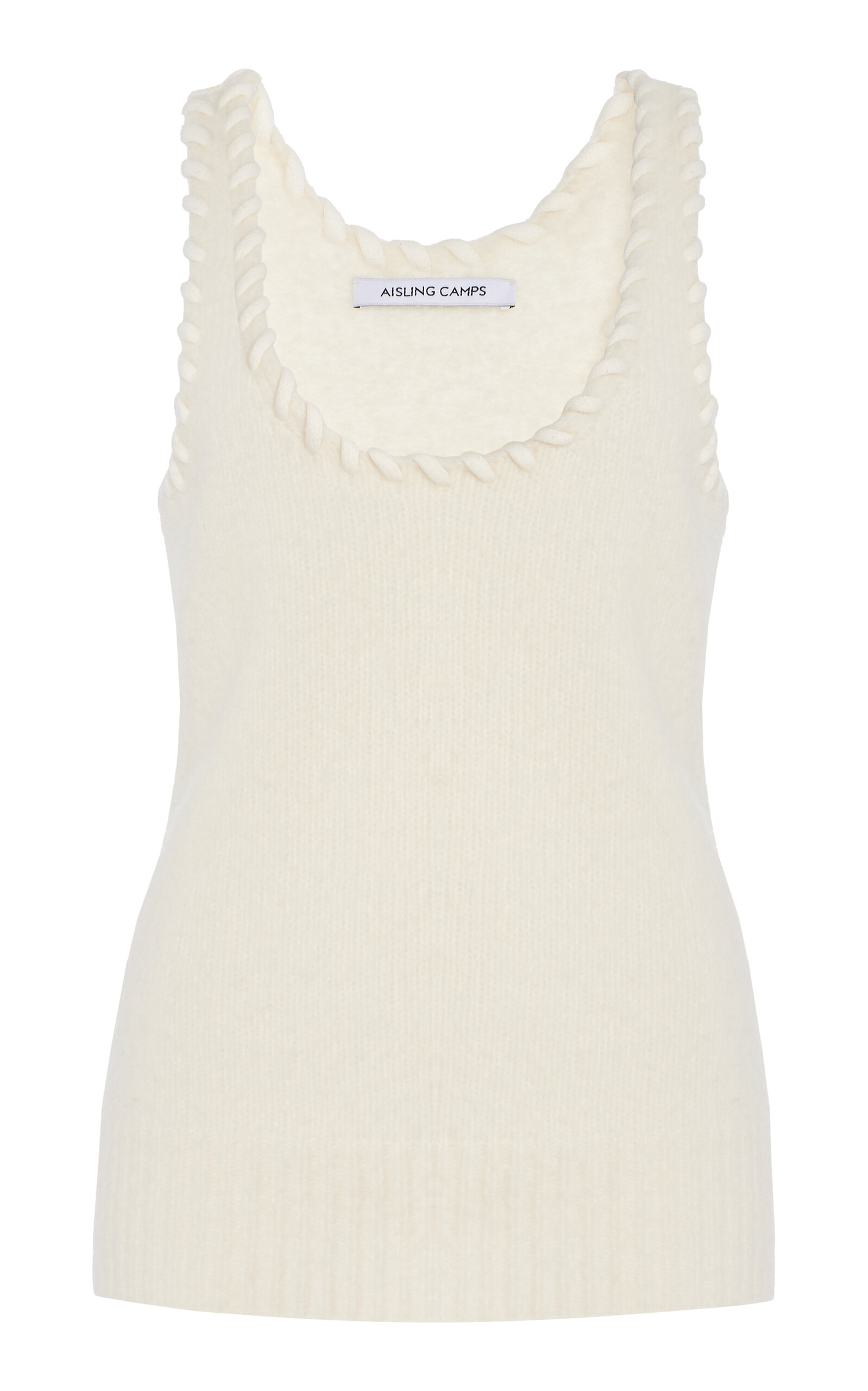 Whip-Stitched Wool-Blend Knit Tank Top