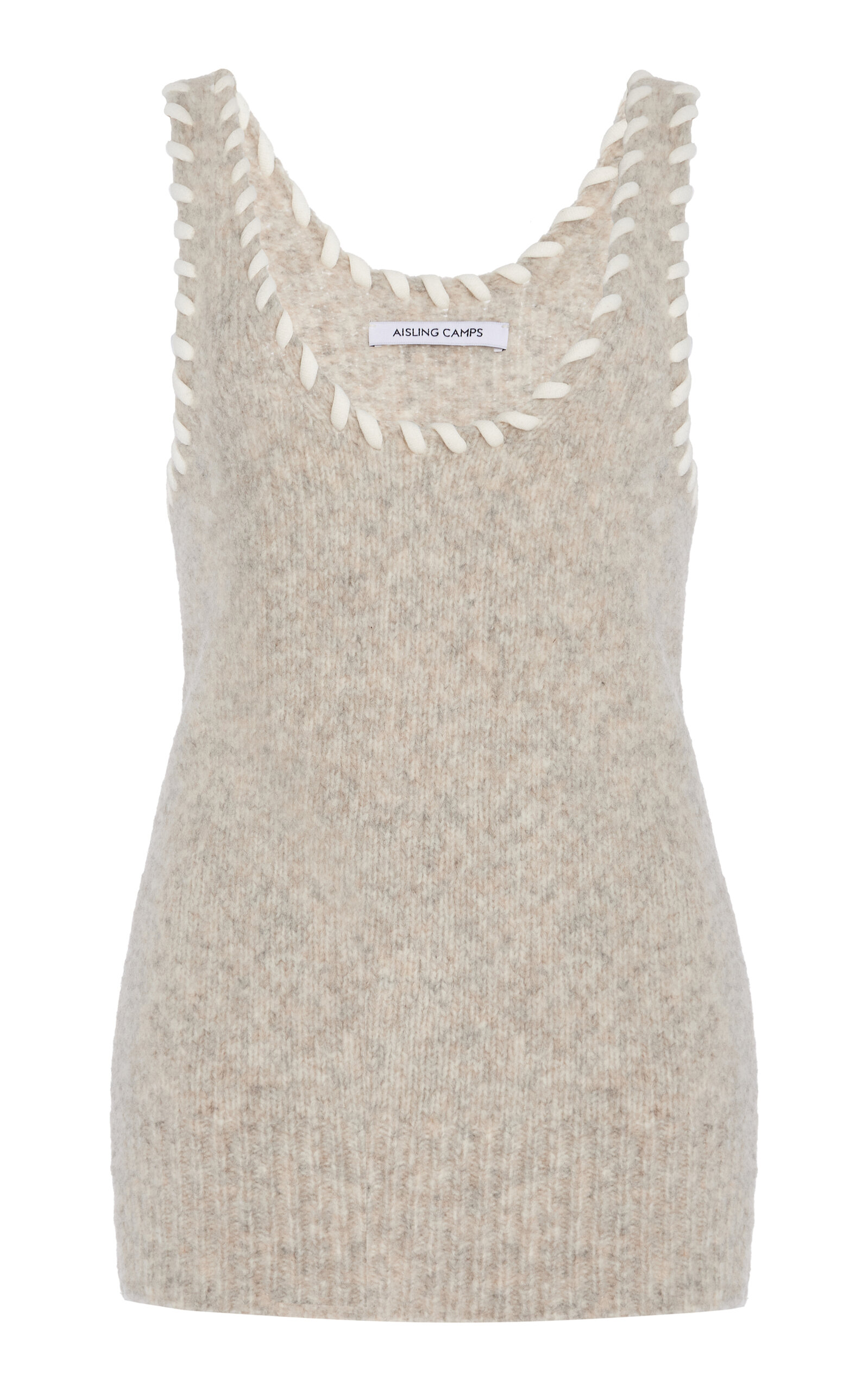 Aisling Camps Whip-stitched Wool-blend Knit Tank Top In Grey