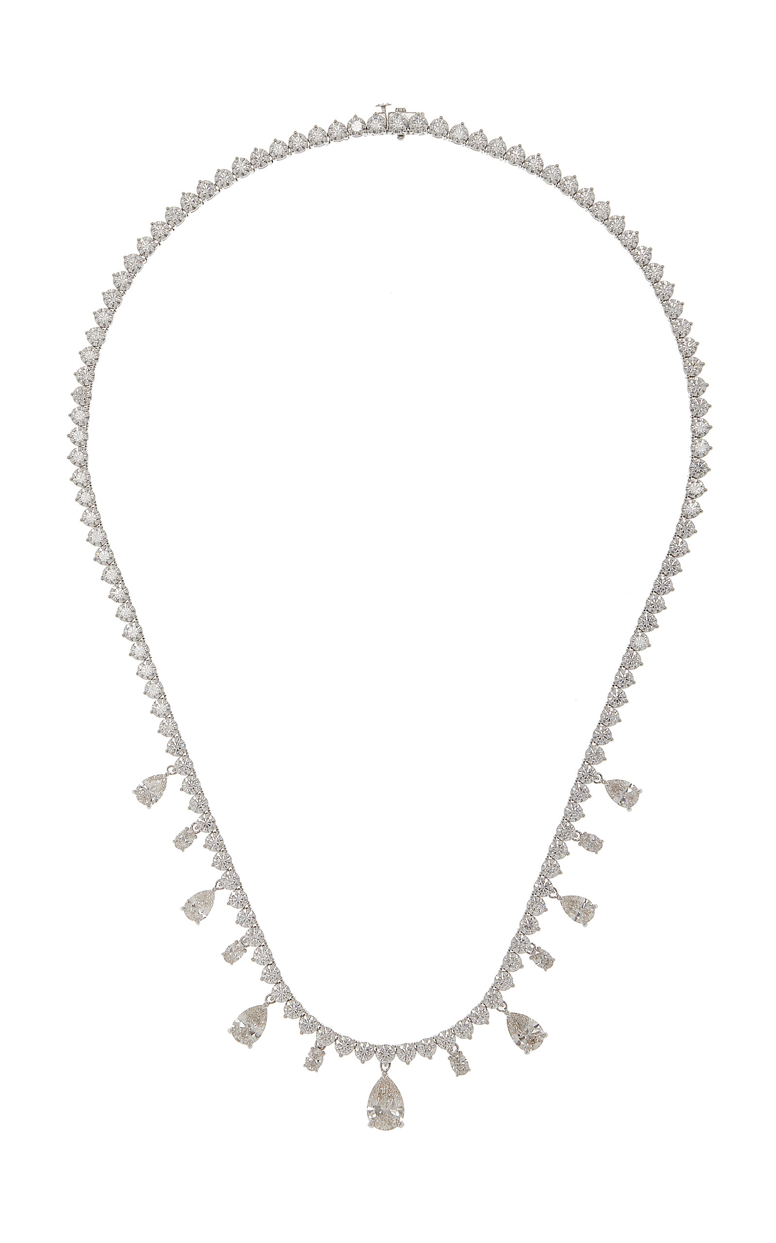 14K White Gold Diamond Tennis Necklace