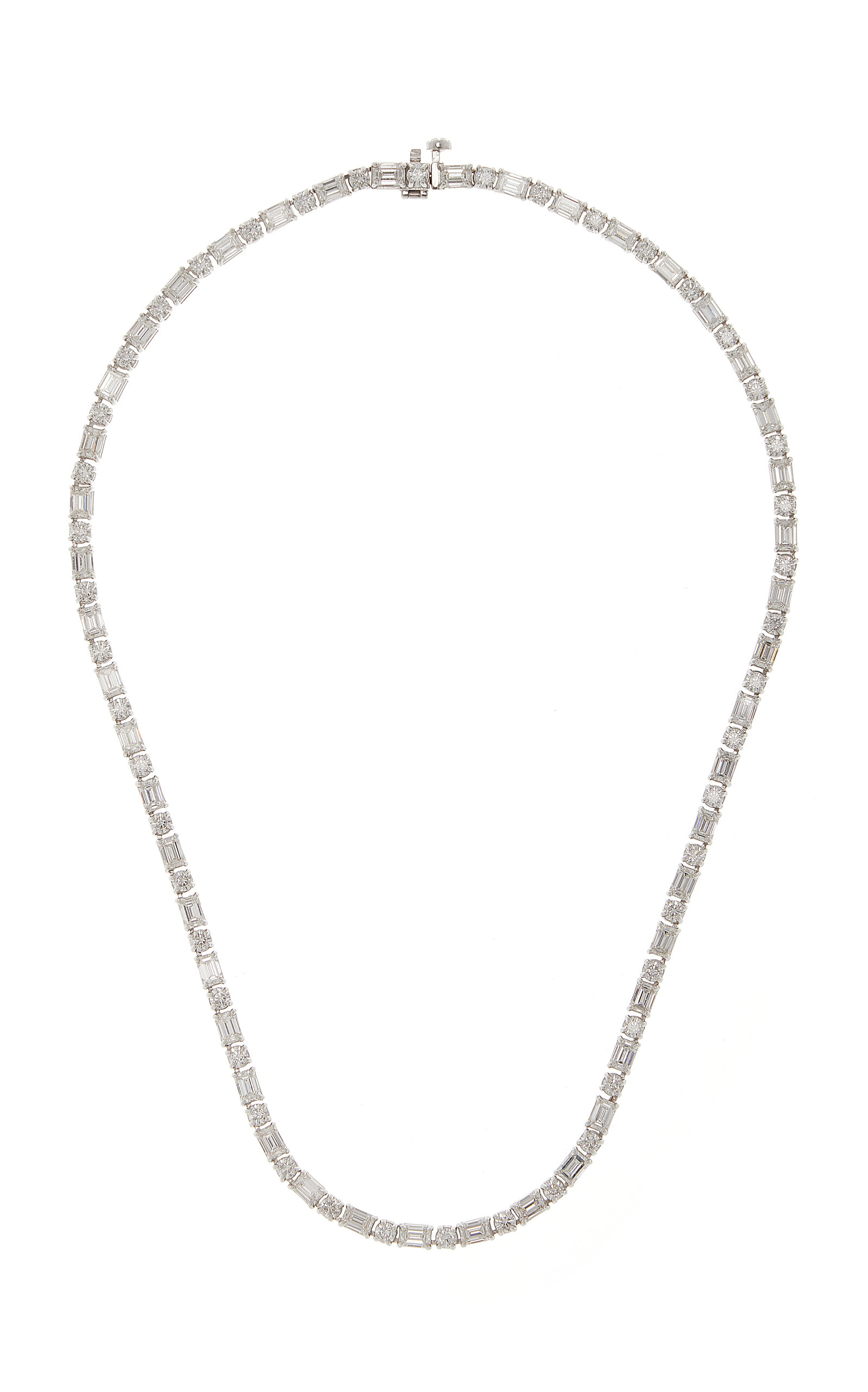 Shop Vrai 14k White Gold Diamond Tennis Necklace