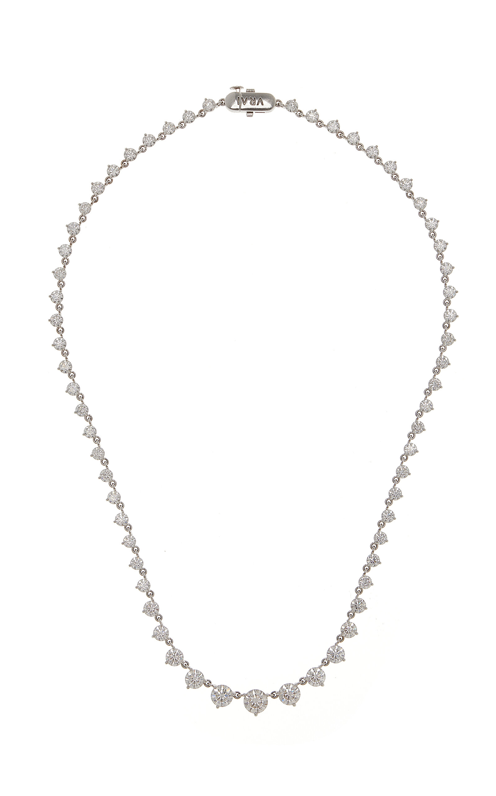 14K White Gold Diamond Tennis Necklace