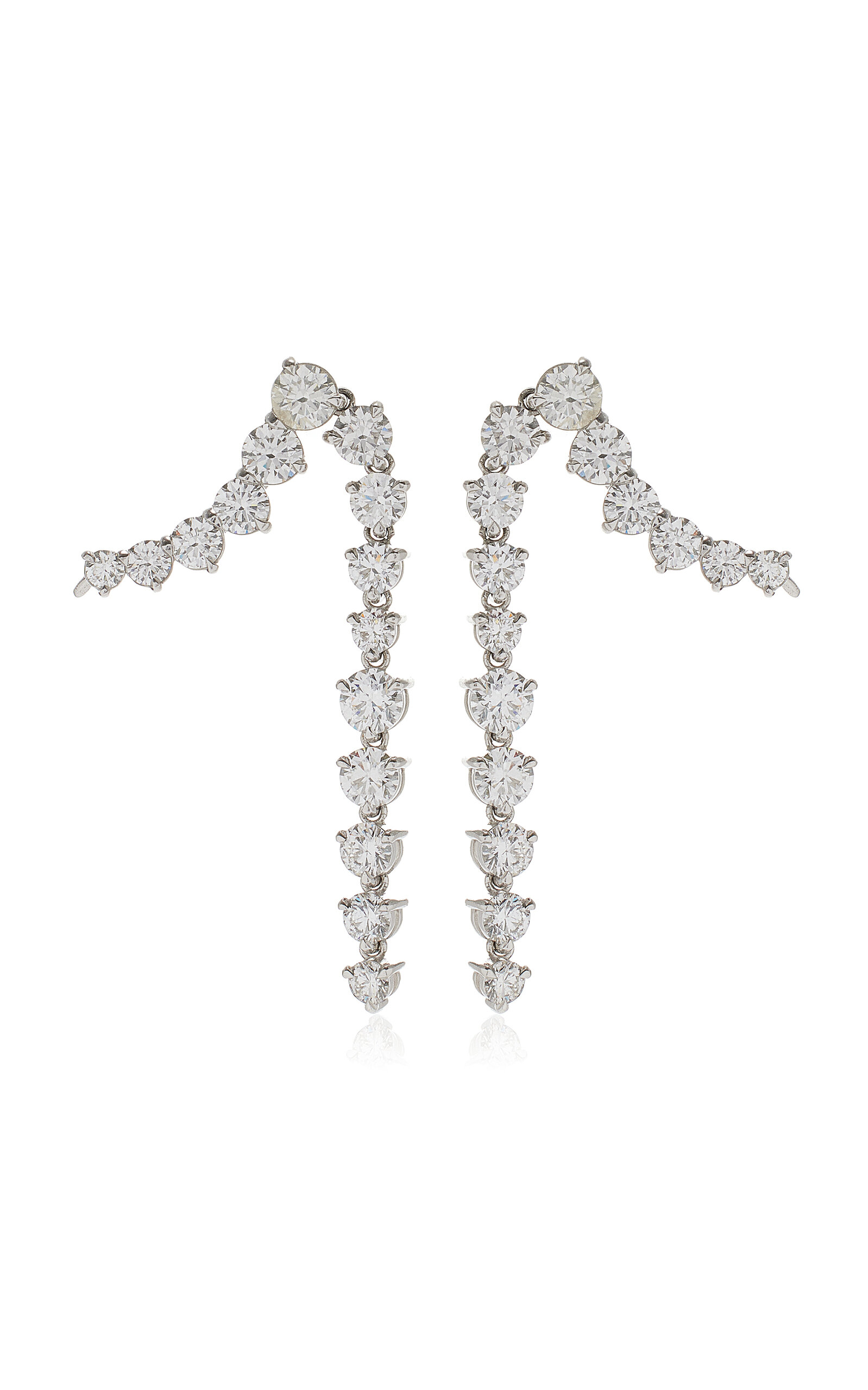 Shop Vrai 14k White Gold Diamond Climber Earrings