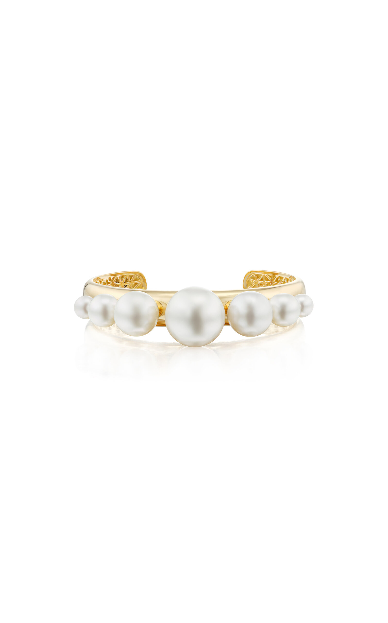 One-of-a-Kind 18K Yellow Gold Pearl Cuff