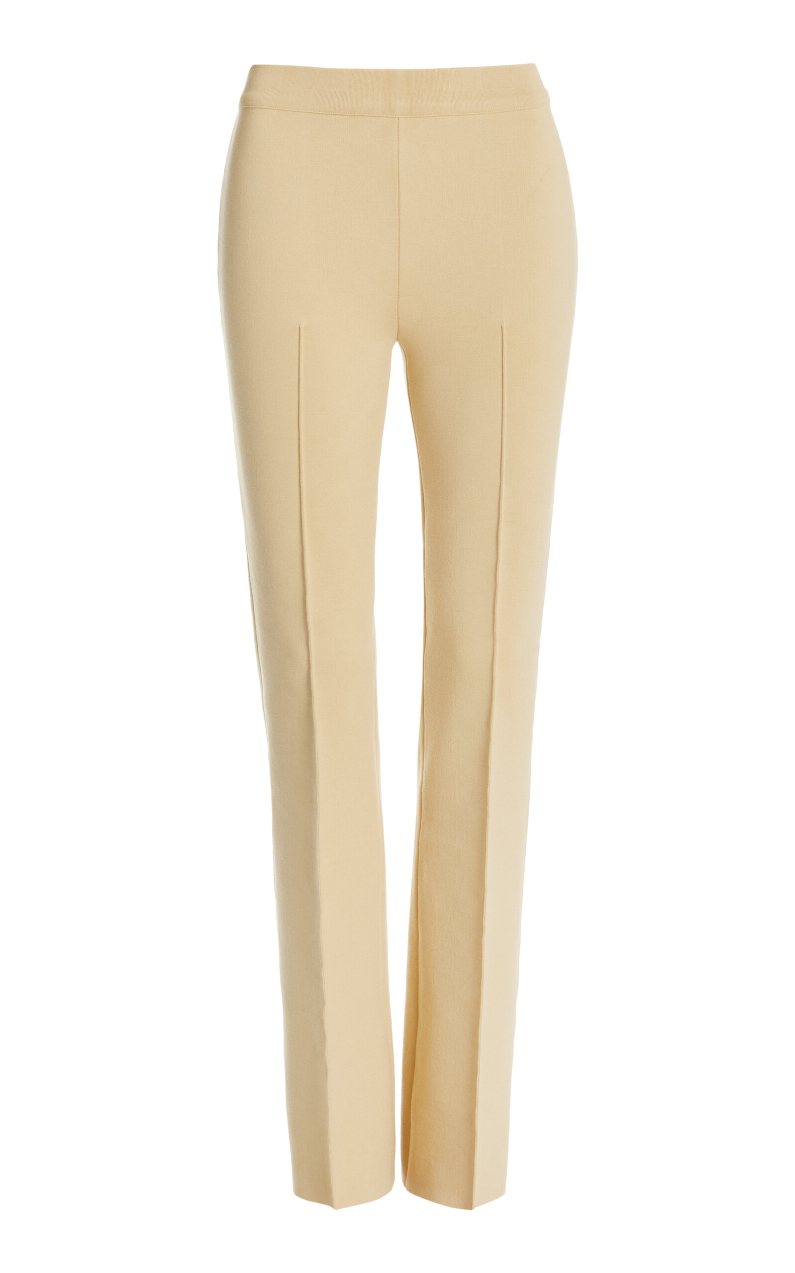 Shop High Sport Long Kick Stretch-cotton Flared Pants In Neutral