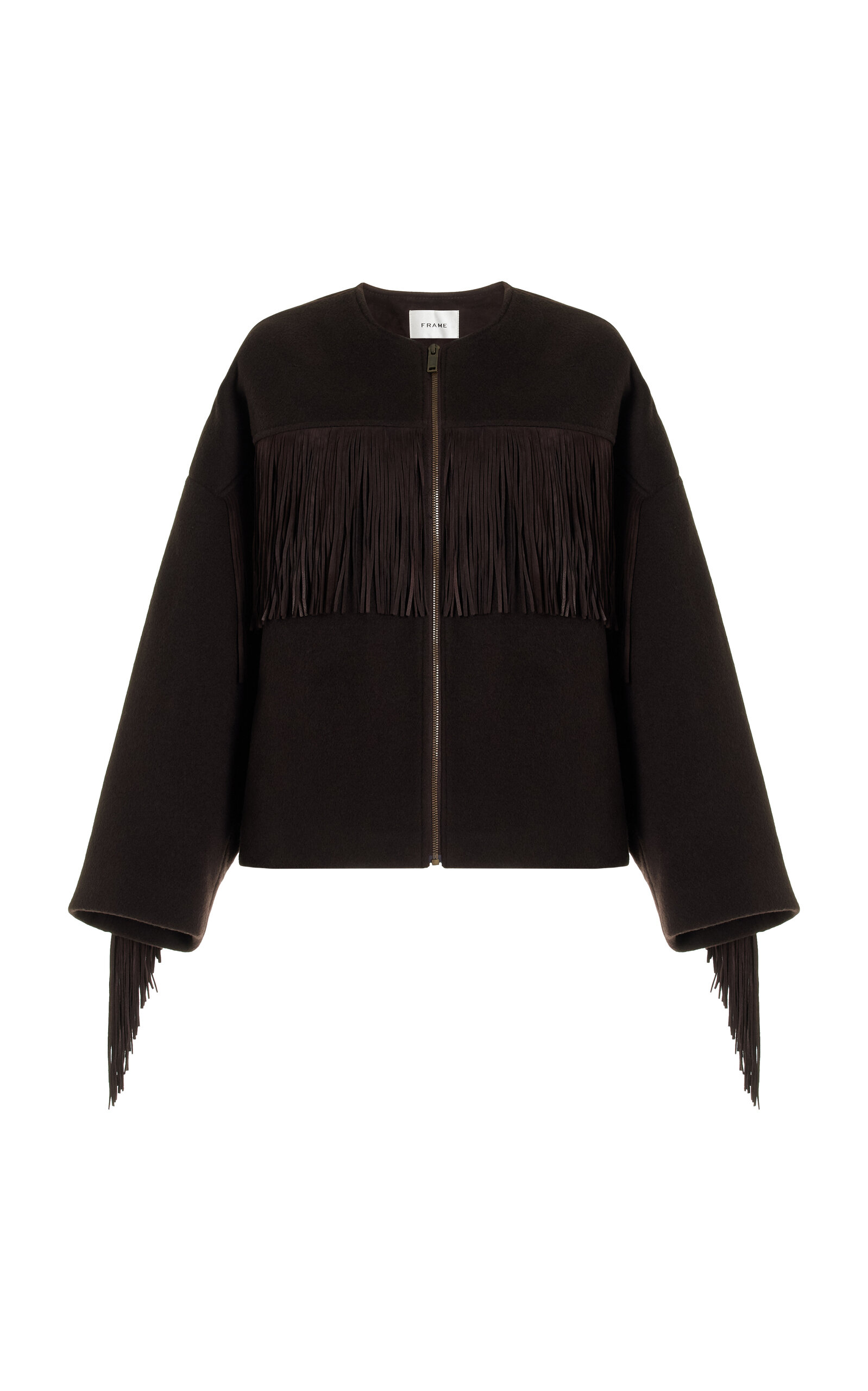 Fringed Suede and Wool Jacket