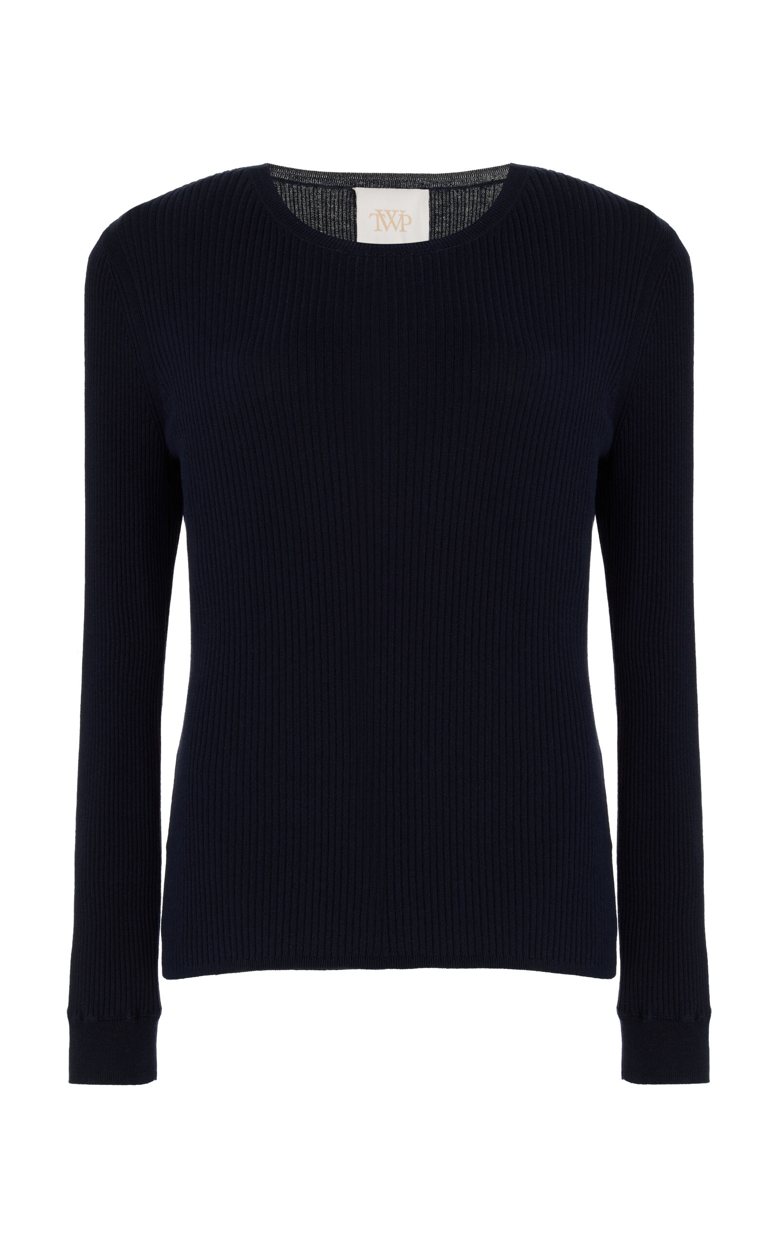 Shop Twp Secondskin Wool Top In Navy