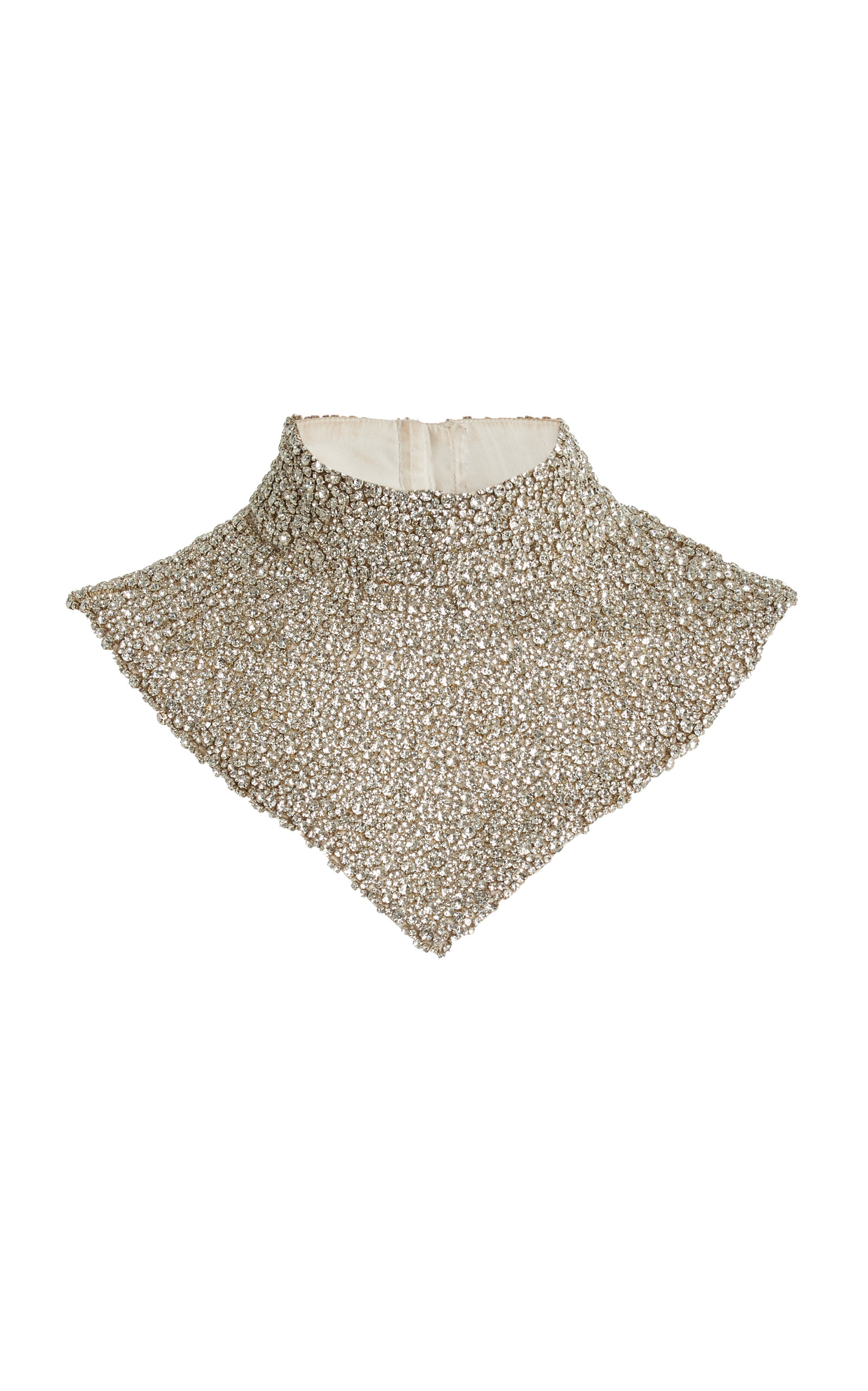 Shop Twp Diamonds Are A… Crystal-embellished Silk Top In Silver