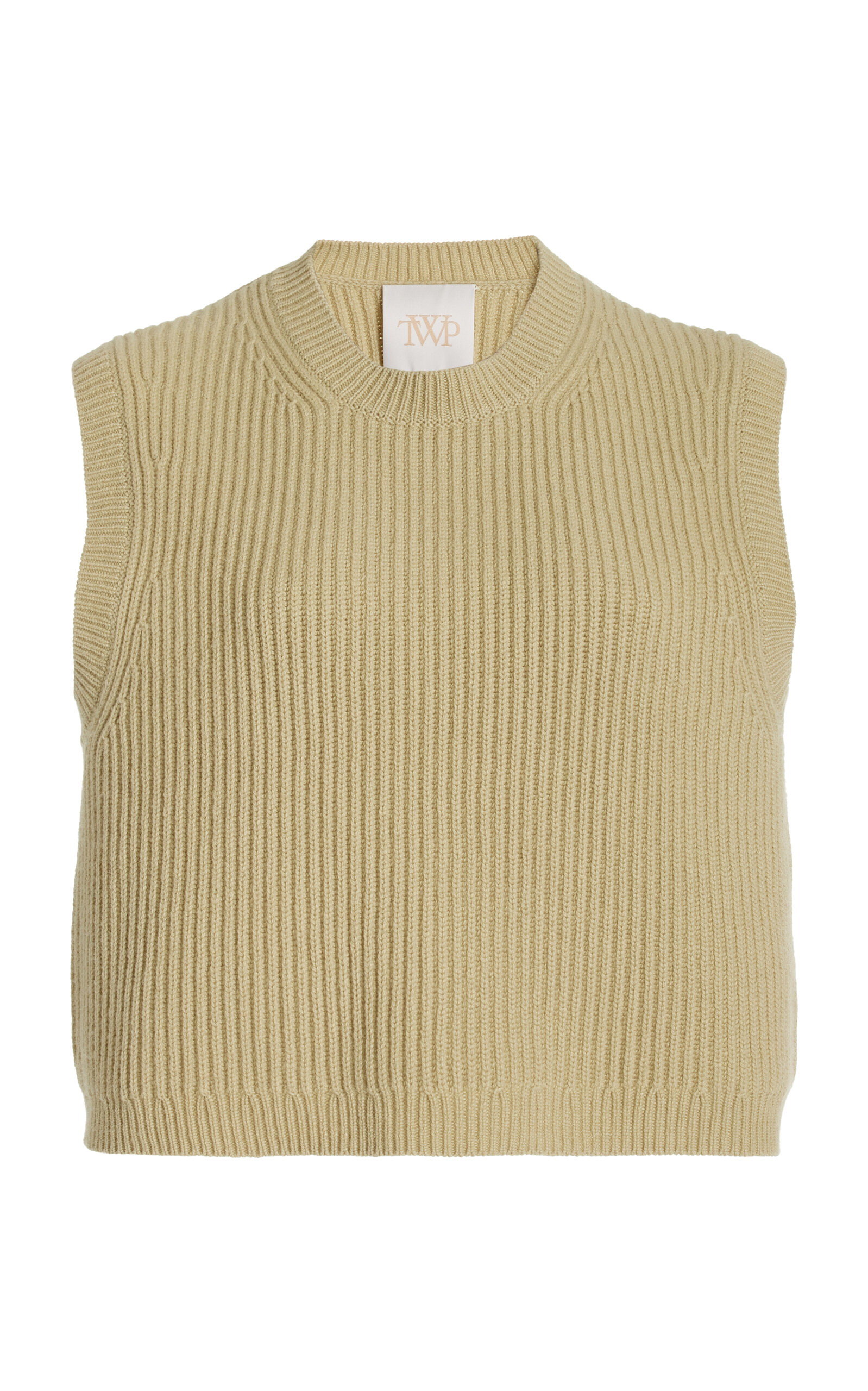 Shop Twp Ribbed-cashmere Sweater Vest In Yellow