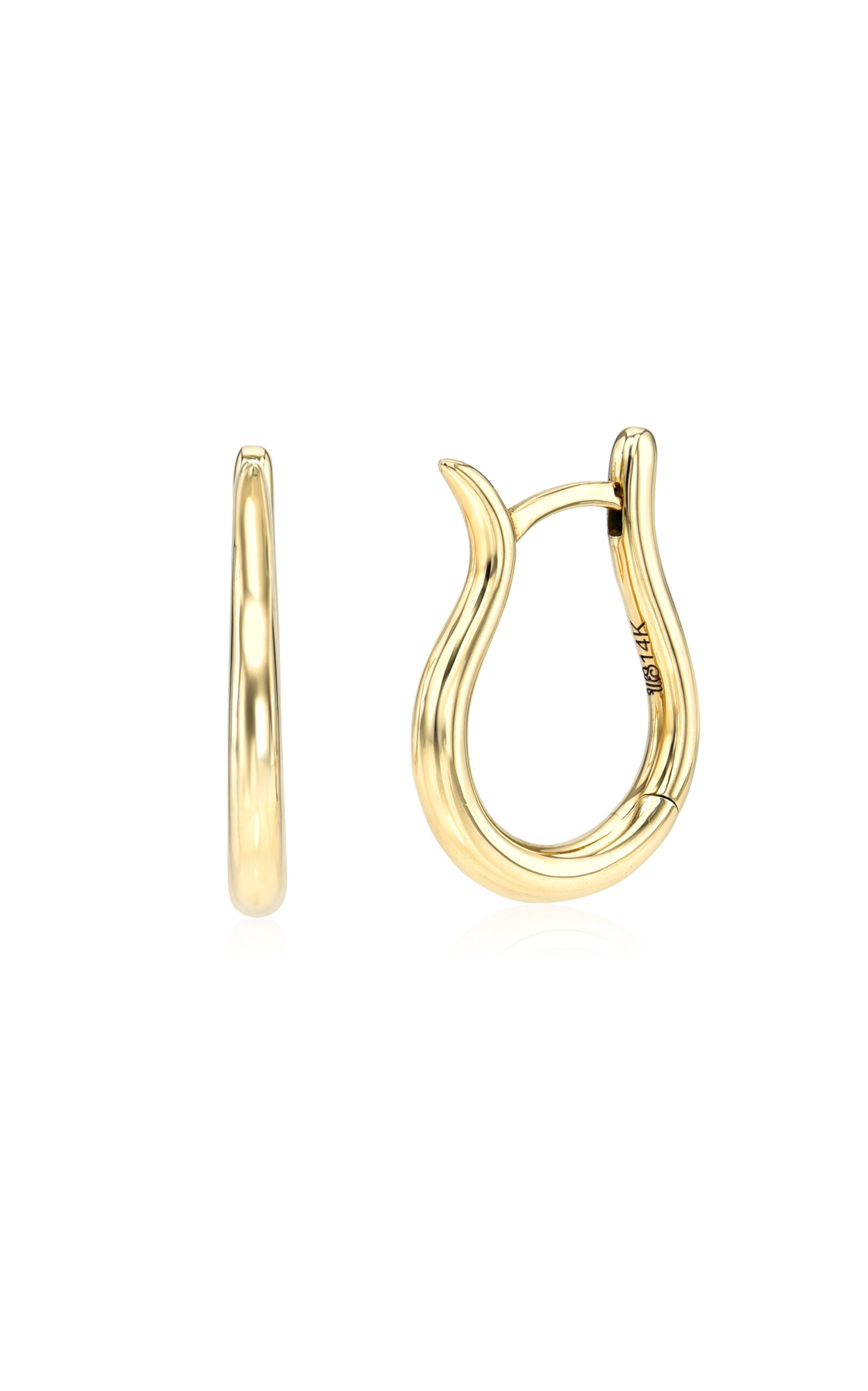 White/Space Luna 14K Yellow Gold Huggie Hoop Earrings